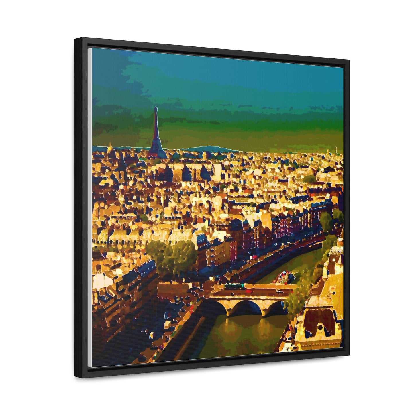 Gallery Canvas Wraps, Square Frame ... Au Paris ... "Along The River Seine" ... Barbara Joan Bonnel-Holt: 1972 ... Original Works ...