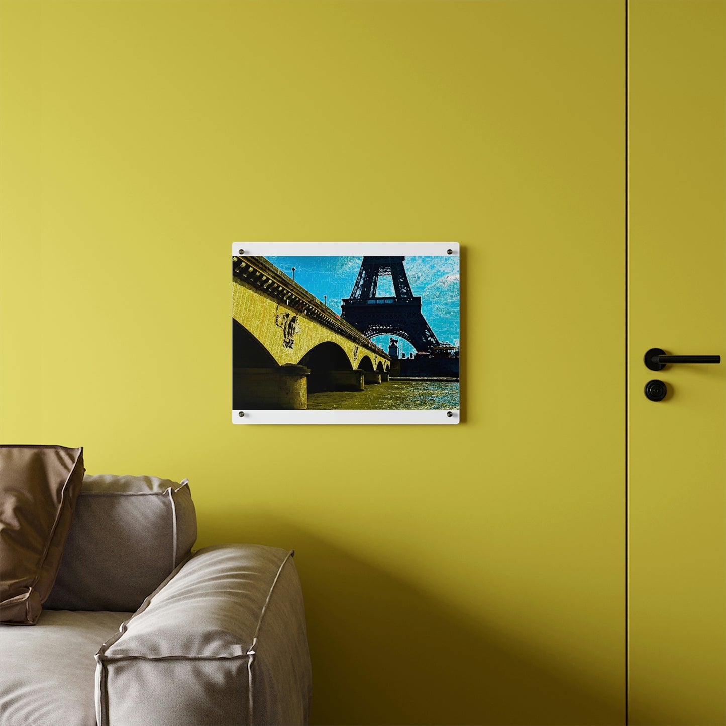 Acrylic Wall Art Panels ...  Le Tour D'Eiffel ..."Along The Water" ... Barbara Joan Bonnell-Holt ... Le Voyage De Paris: 1972 ... Original Works ...