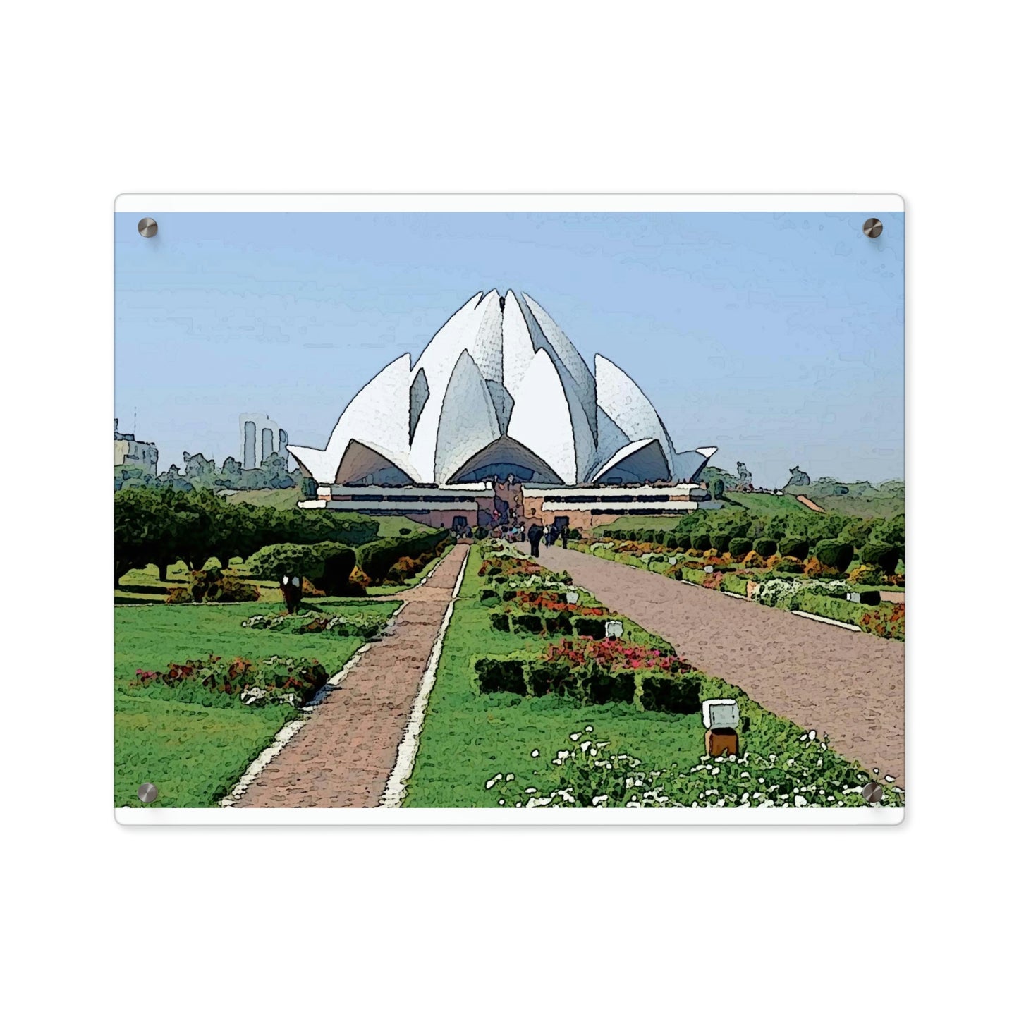 Acrylic Wall Art Panels ... 'Bahai'i House-Of-Worship' ... "Lotus Temple: Delhi, India, 2008" ... Original Works ...