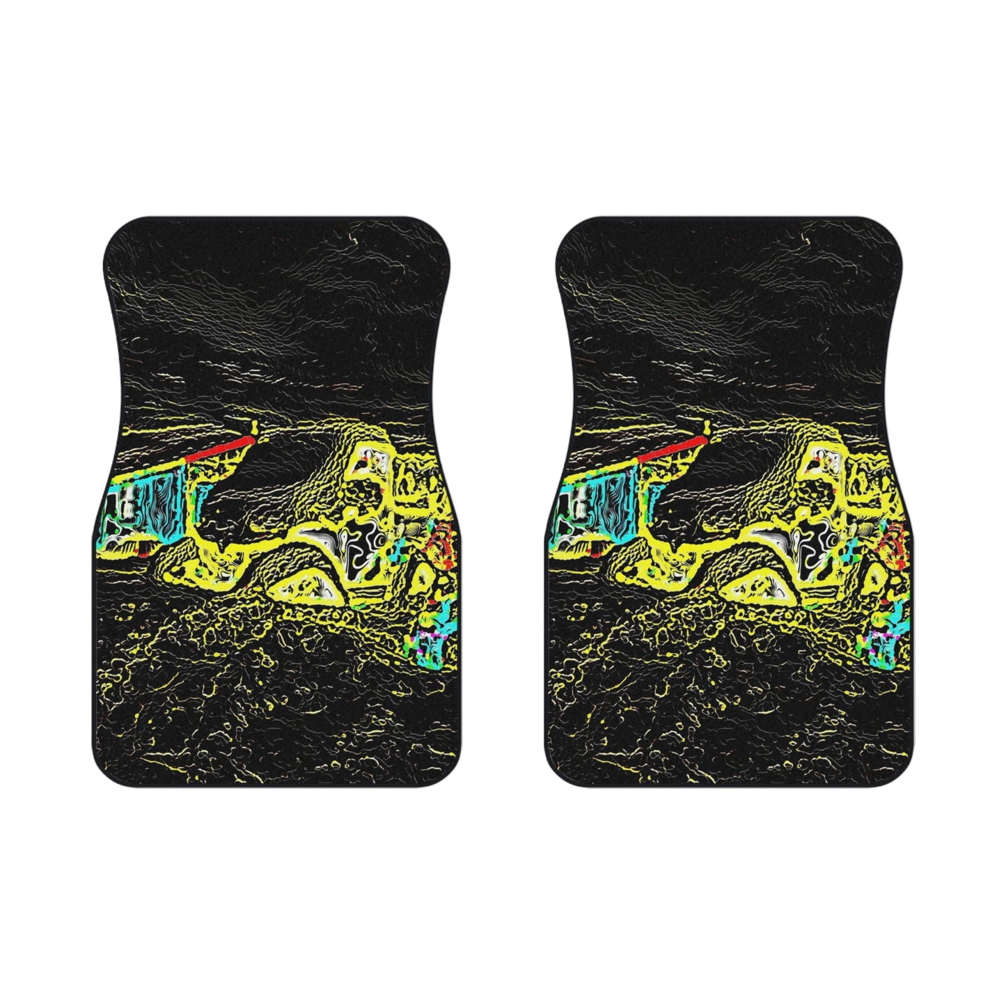 Car Mats (2x Front) ... "Snow Vehicle In Snow Storm At-Rest" ... Circa 12Mar23 ... Central Idaho ... 18-Hours Rendering Time: Original Works ...