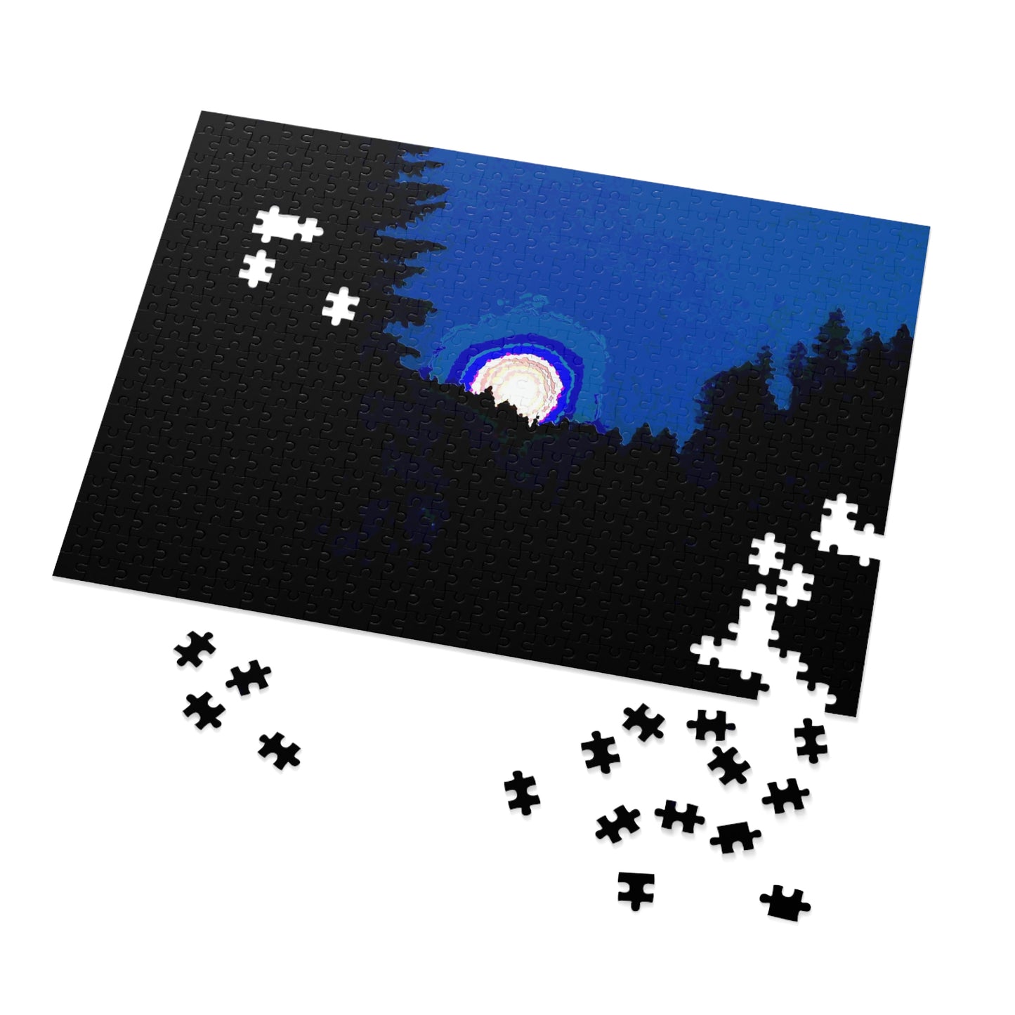 Jigsaw Puzzle (30, 110, 252, 500,1000-Piece) ... "The Road Home" ...' Over The River & Through The Woods To? ...' ... Moonscape Near Elk City, Idaho ... Original Works ... 5Jan23 ...