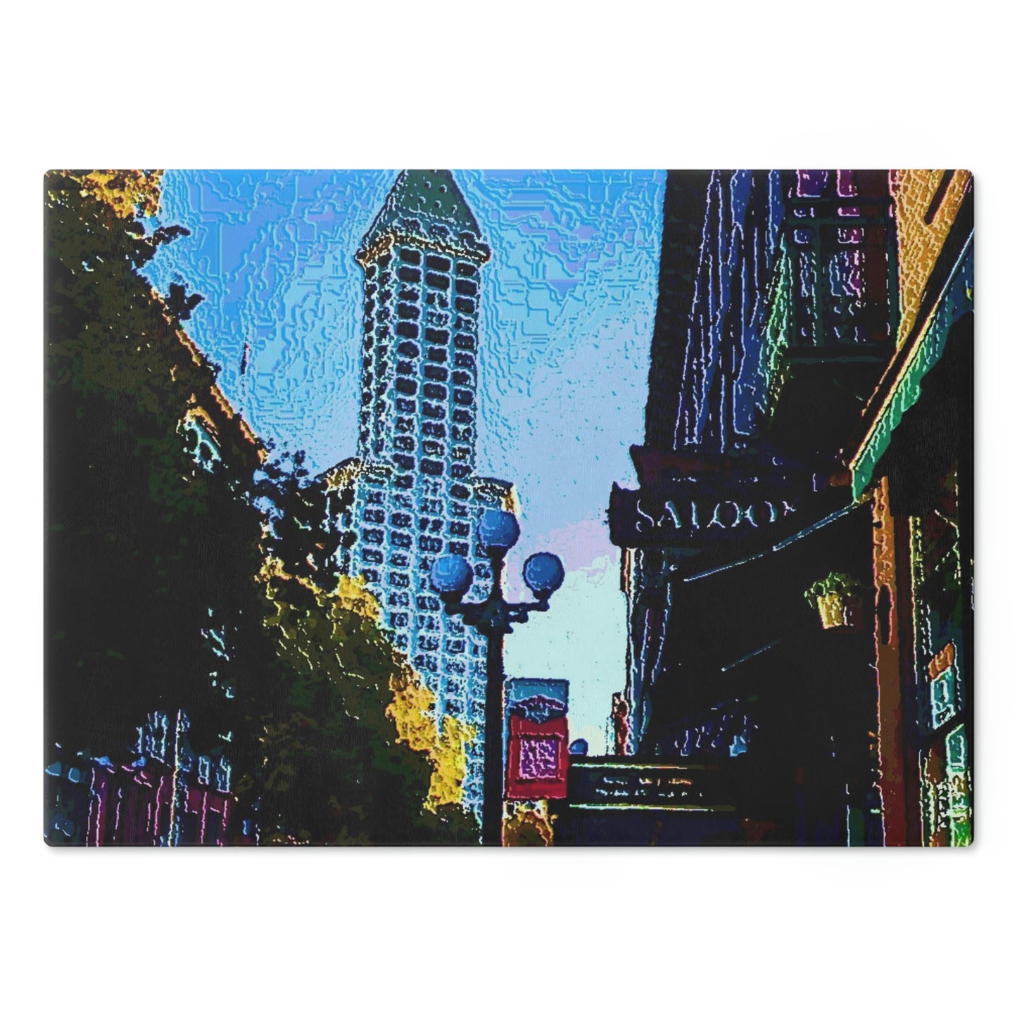 Cutting Board ...  Pioneer Square & Smith Tower ... 'That World Famous View' ... Colleague Supplied Photo ... Original Works ...