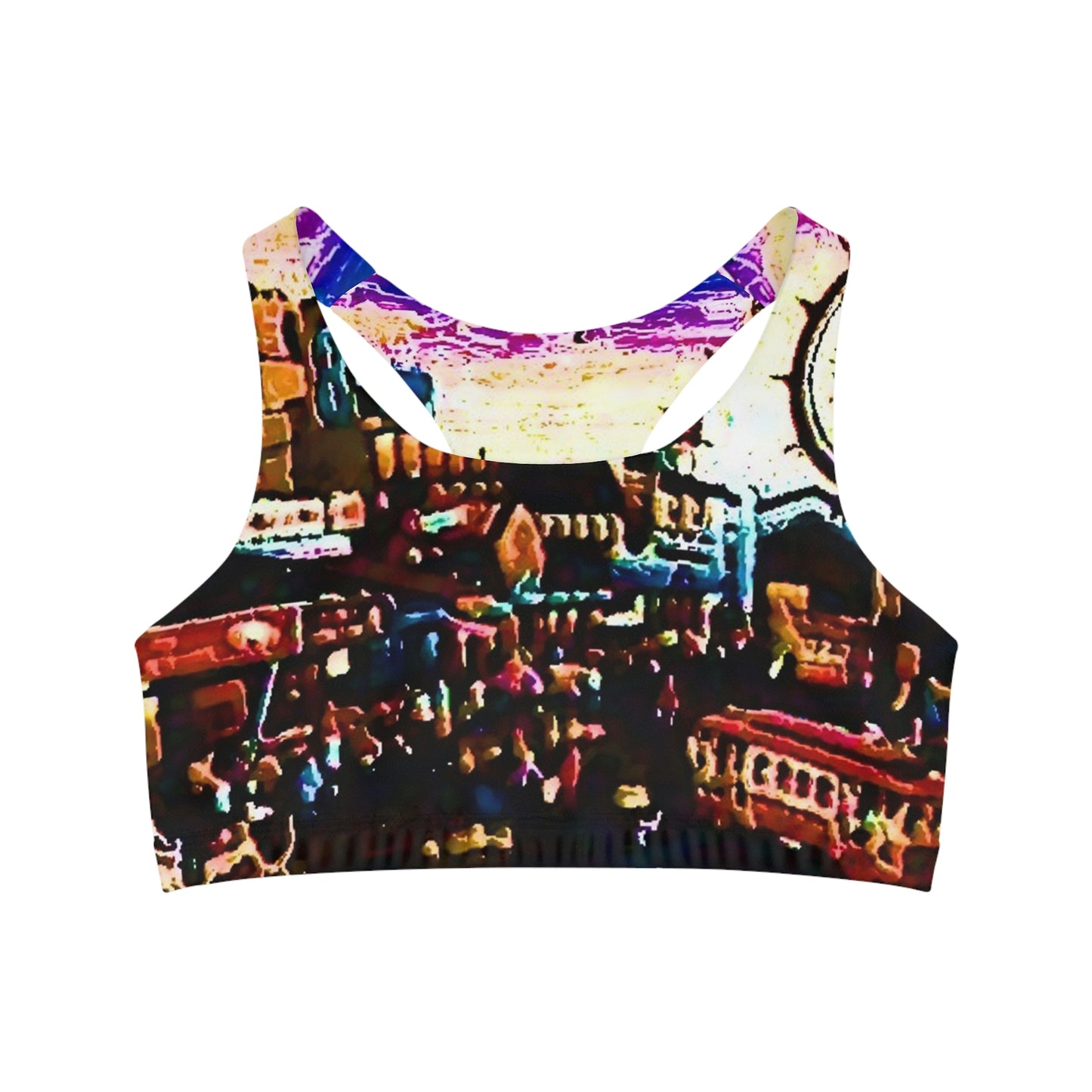 Seamless Sports Bra (AOP) ... "No.9 Fishermen's Grotto - Fishermen's Wharf, SF, California" ... Family Archives: 1970's ... Original Works ...