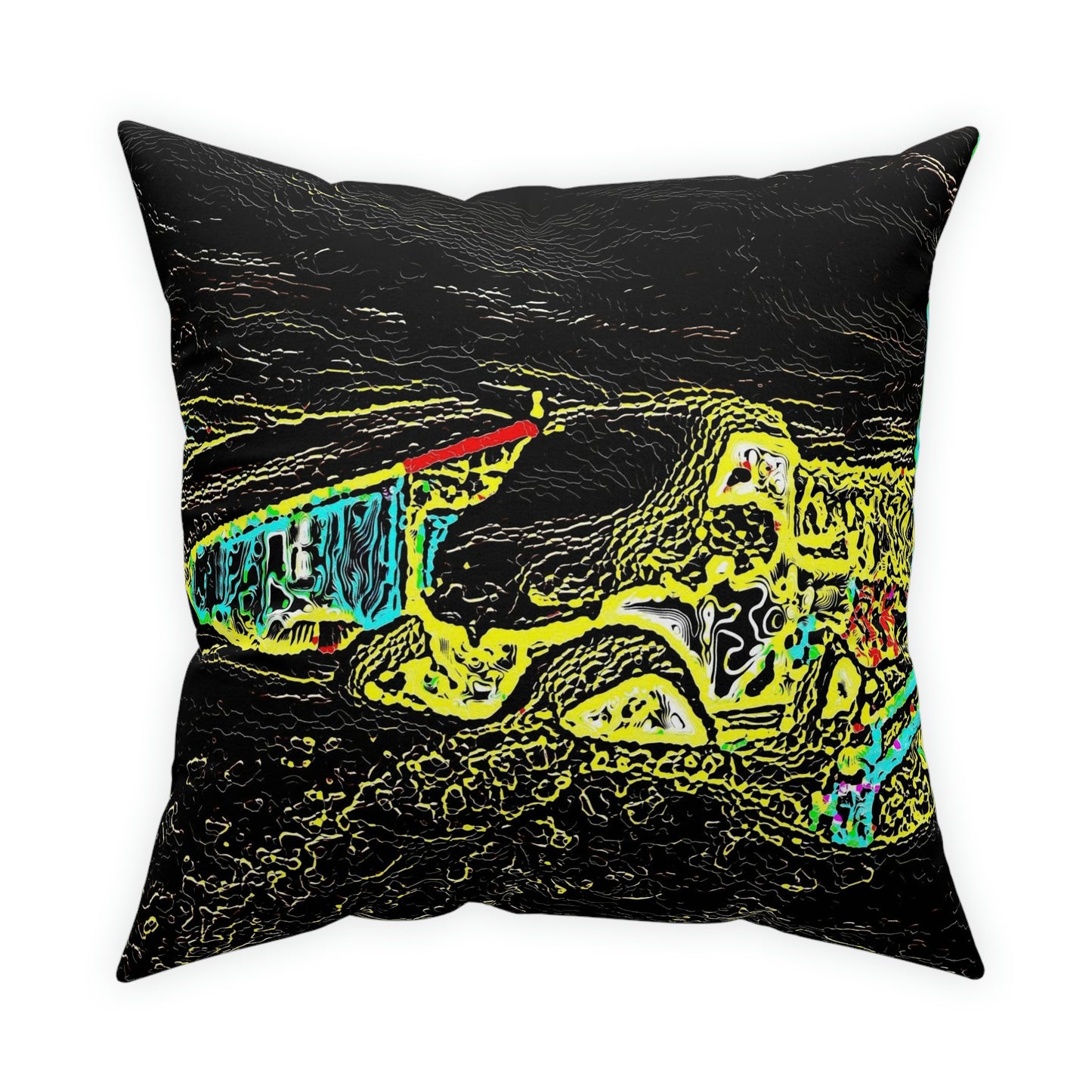Broadcloth Pillow ...  "Snow Vehicle In Snow Storm At-Rest" ... Circa 12Mar23 ... Central Idaho ... 18-Hours Rendering Time: Original Works ...