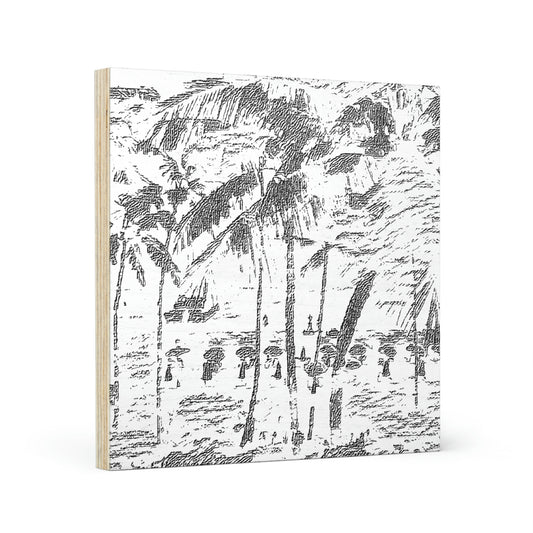 Wood Canvas ... "The Royal Hawai'ian: Waikiki Beach_Beach" ... Honolulu, HI ... Ocotber 2014 (Halloween) ... Original Works ...