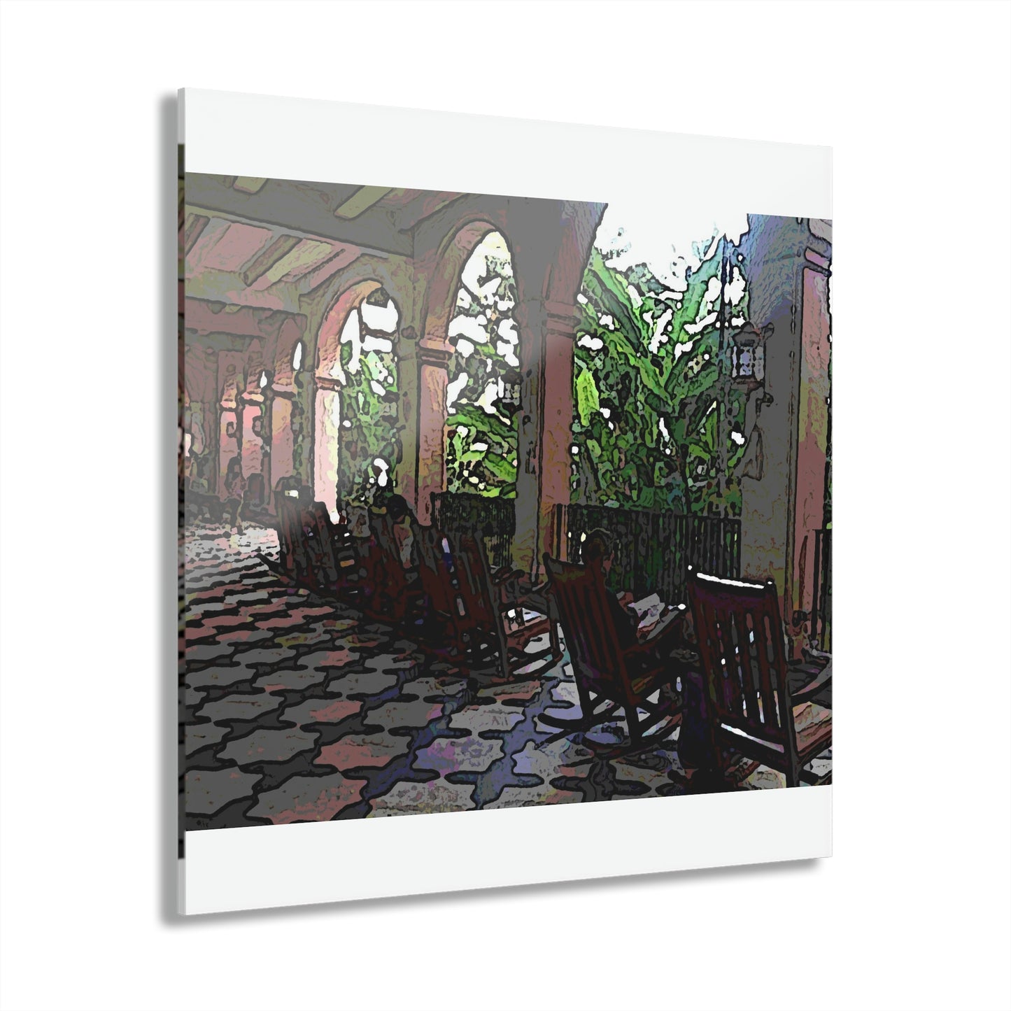 Acrylic Prints (French Cleat Hanging) ... Lanai & Rocking Chairs At: 'The Pink Palace' ... The Royal Hawai'ian ... Honolulu, HI ... '27Oct2014' ... Original Works ...