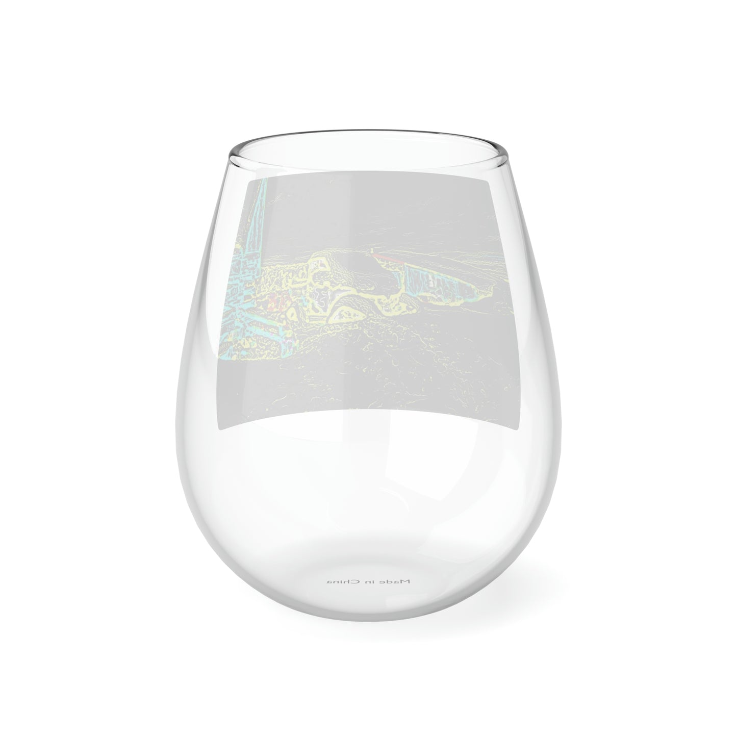 Stemless Wine Glass, 11.75oz ... "Snow Vehicle In Snow Storm At-Rest" ... Circa 12Mar23 ... Central Idaho ... 18-Hours Rendering Time: Original Works ...