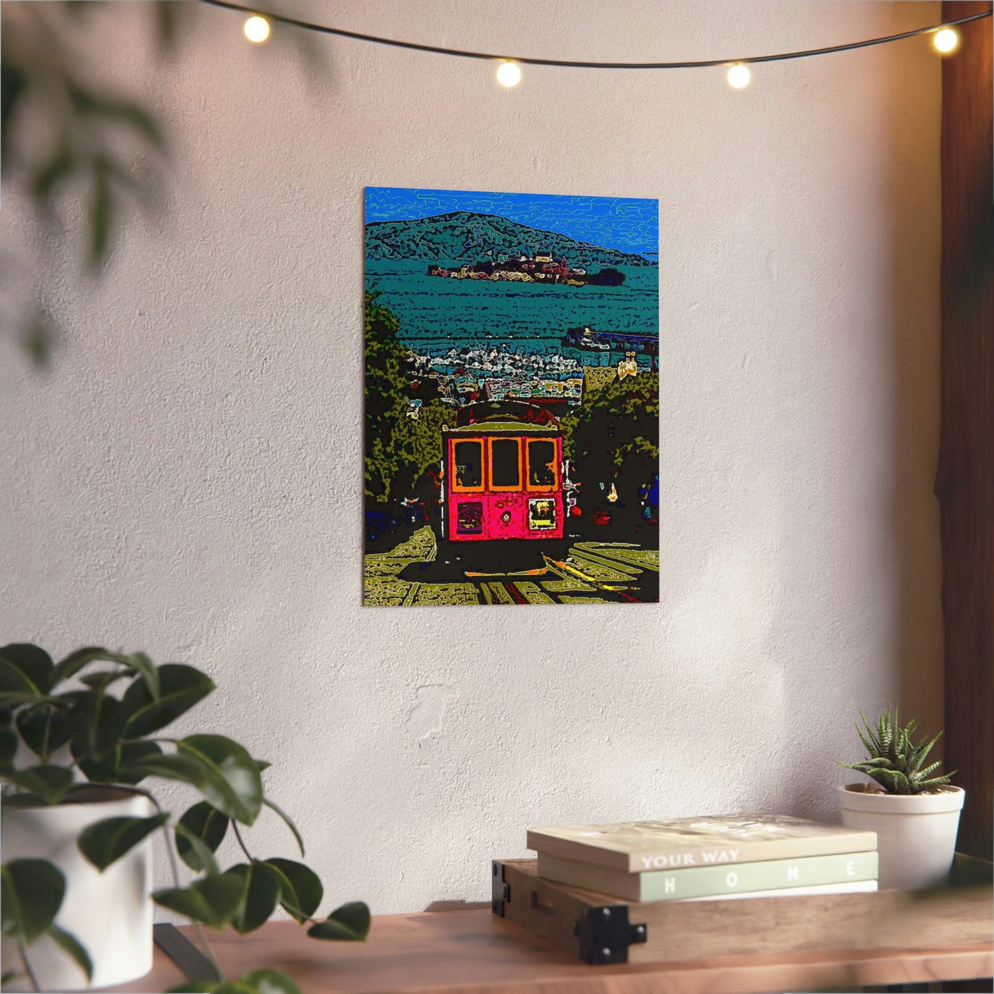 Aluminum Composite Panels ... San Francisco ... 'A Rice-A-Roni-Treat' ... Family Archives ... Cable Car Descends Hill Towards Alcatraz Island ... Original Works ...