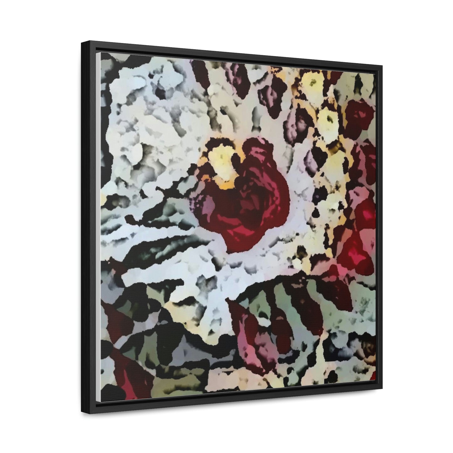Gallery Canvas Wraps, Square Frame ... "A Friendly Flower" ... Pointsettia 'Pointing' ... Original Works ... (Supplied Photograph) ...