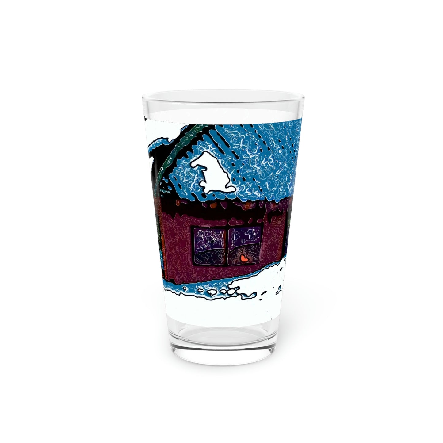 Pint Glass, 16oz ... "A Rider Passeth-Through-It" ... Colors Galore & A Bit Of Impressionism ... Original Works. Winter 2021. Central Idaho. Rendering Time: 12 Hours ...