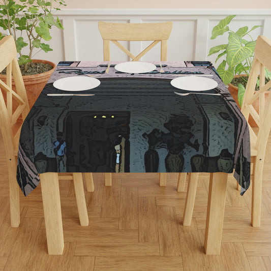 Tablecloth ...  "La Grande Entree" At: 'The Pink Palace' ... The Royal Hawai'ian ... Honolulu, HI ... '27Oct2014' ... Original Works ...
