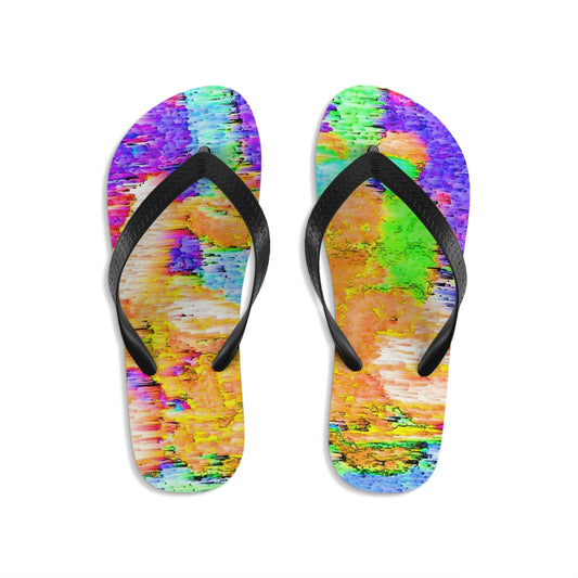 Unisex Flip-Flops ... "And 'I' Left His Dead A_s There By The Side-of-The-Road" ... Original Works ... (Grateful Dead: Me-And-My-Uncle)