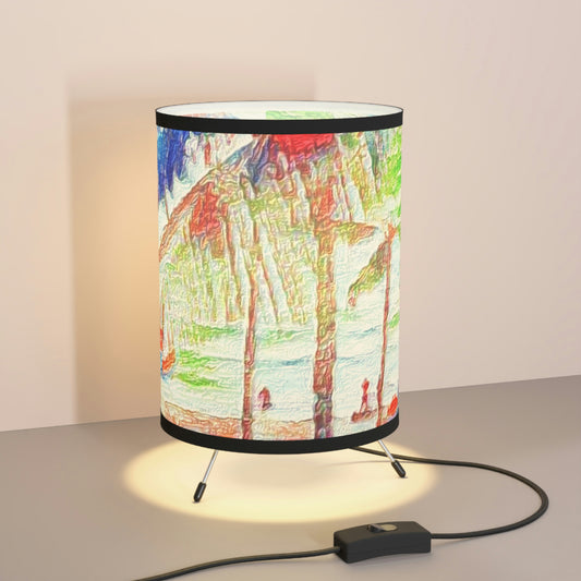 Tripod Lamp with High-Res Printed Shade, US\CA plug ... "The Royal Hawai'ian: Waikiki Beach_Beach" ... Honolulu, HI ... Ocotber 2014 (Halloween) ... Original Works ...