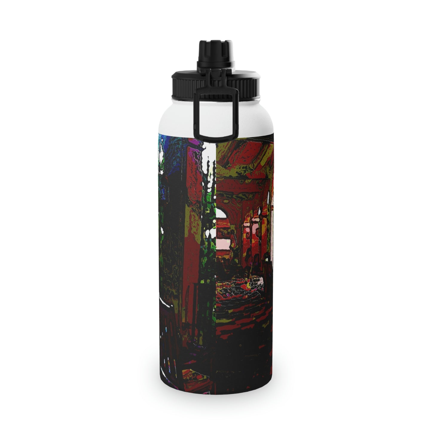 Stainless Steel Water Bottle, Sports Lid ... Lanai & Rocking Chairs At: 'The Pink Palace' ... The Royal Hawai'ian ... Honolulu, HI ... '27Oct2014' ... Original Works ...