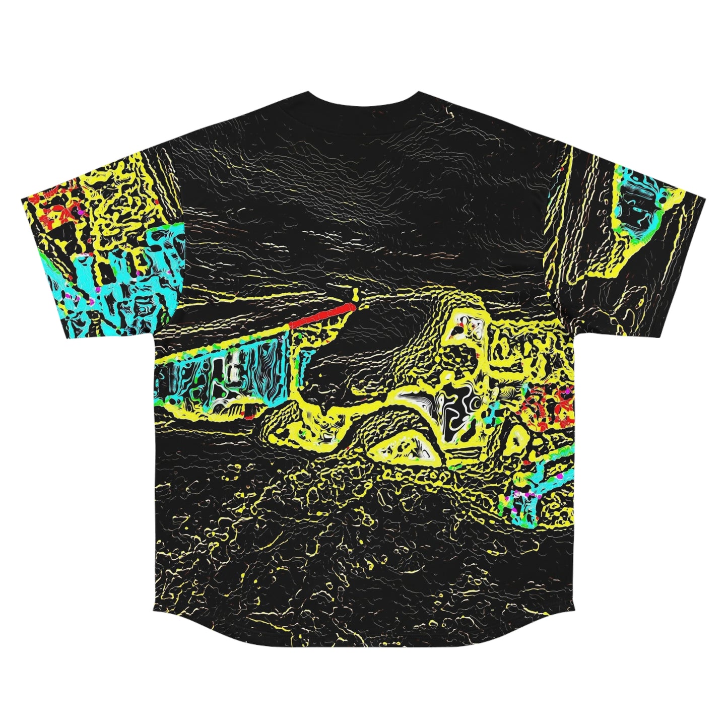 Men's Baseball Jersey (AOP) ... "Snow Vehicle In Snow Storm At-Rest" ... Circa 12Mar23 ... Central Idaho ... 18-Hours Rendering Time: Original Works ...