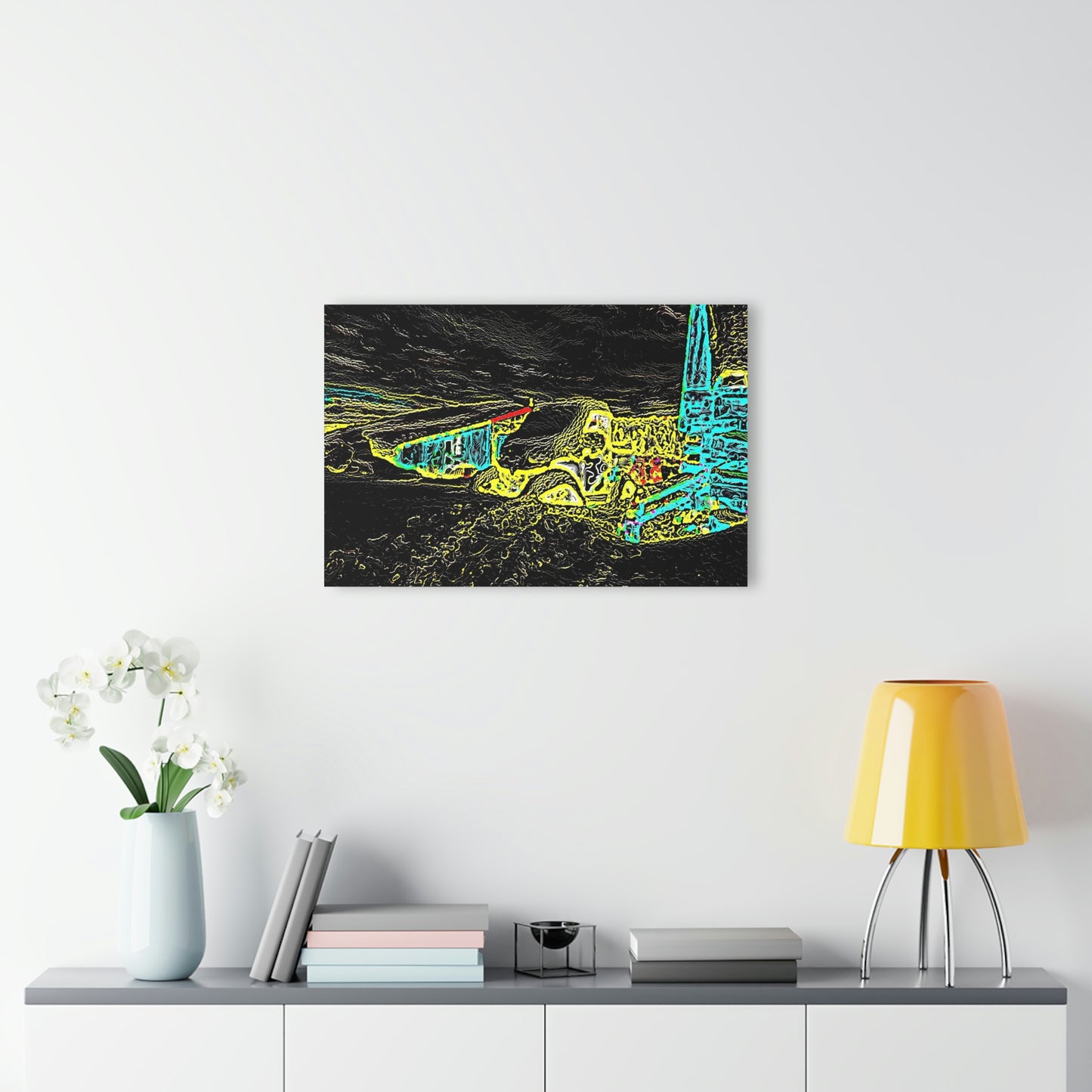 Acrylic Prints (French Cleat Hanging) ... "Snow Vehicle In Snow Storm At-Rest" ... Circa 12Mar23 ... Central Idaho ... 18-Hours Rendering Time: Original Works ...
