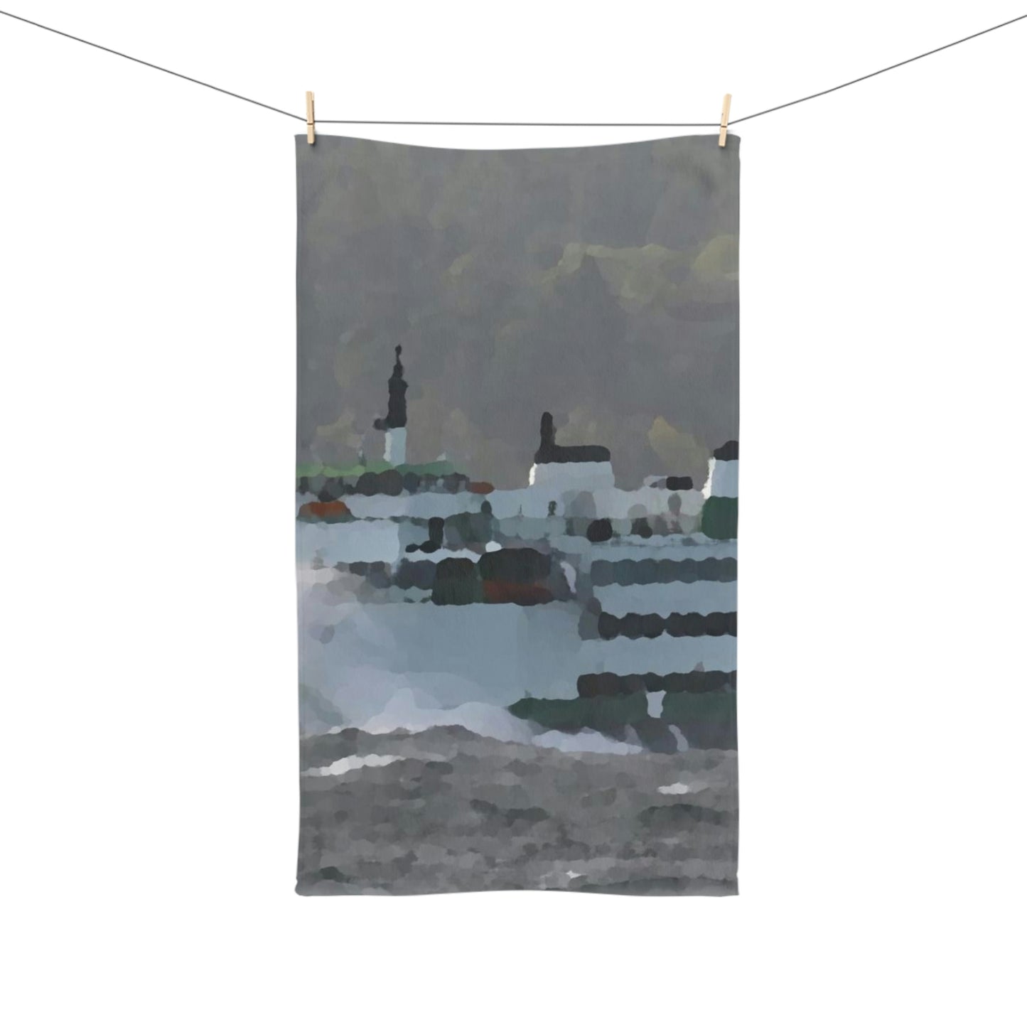 Hand Towel ... WADOT Ferry Crossing ... "A Very Rough Day" ... Mulkiteo Route ... Family Archives ... Early 1990's' ... Original Works ...