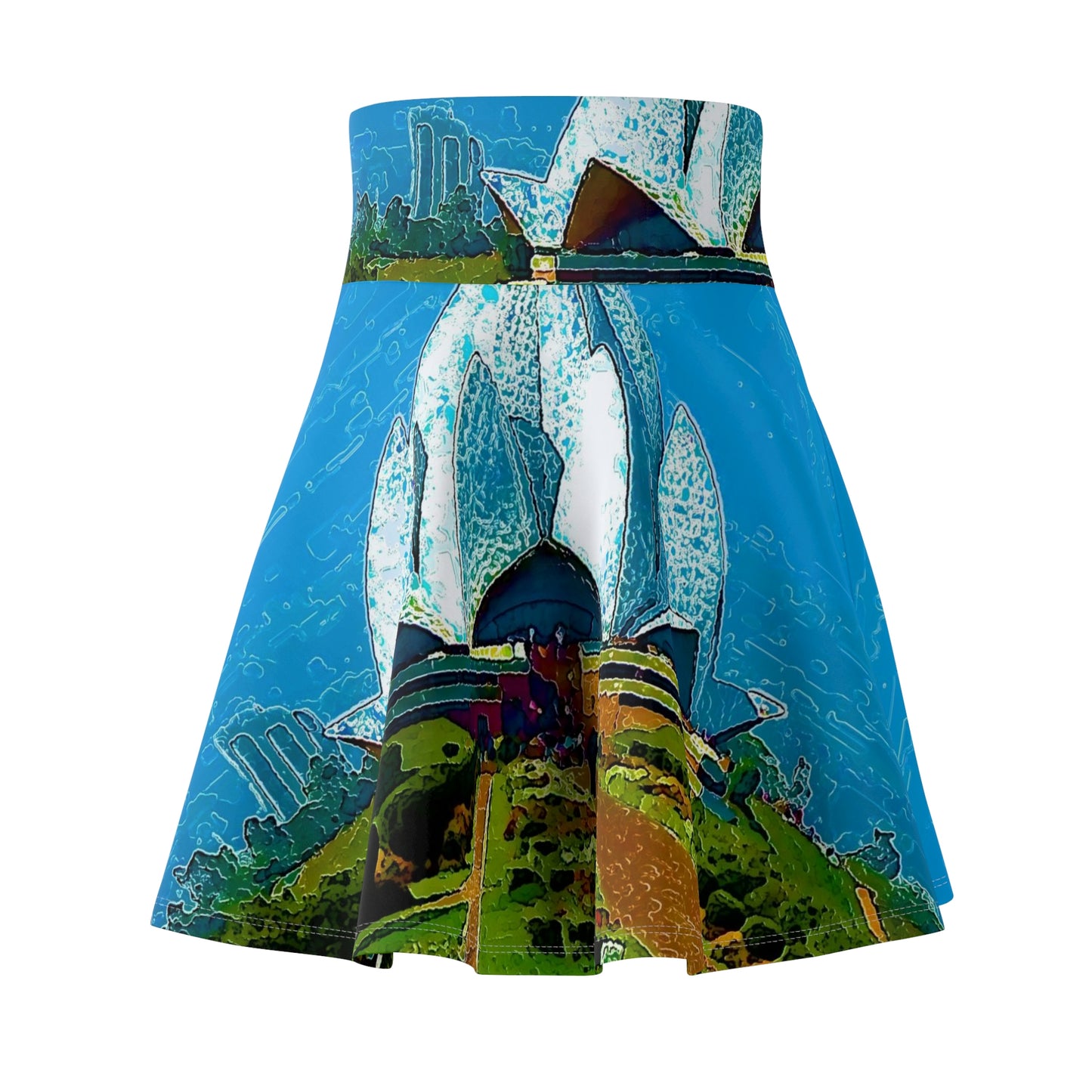 Women's Skater Skirt ... 'Bahai'i House-Of-Worship' ... "Lotus Temple: Delhi, India, 2008" ... Original Works ...