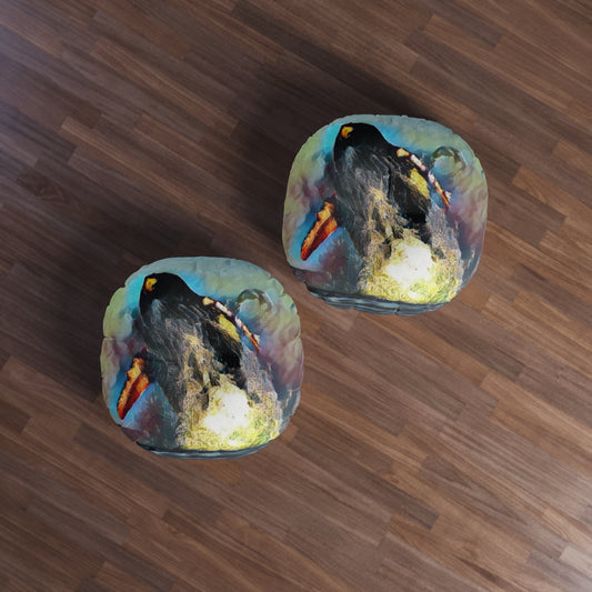 Tufted Floor Pillow, Round ... An Extraordinary Humpback Breach ... 'With Explosive Energy' ... Family Archives (KPH) ... Circa: 21st Century. Maui, HI ... Original Works ...