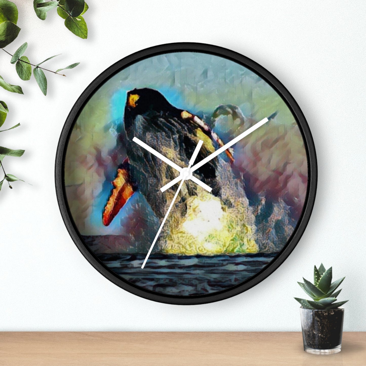 Wall Clock ... An Extraordinary Humpback Breach ... 'With Explosive Energy' ... Family Archives (KPH) ... Circa: 21st Century. Maui, HI ... Original Works ...