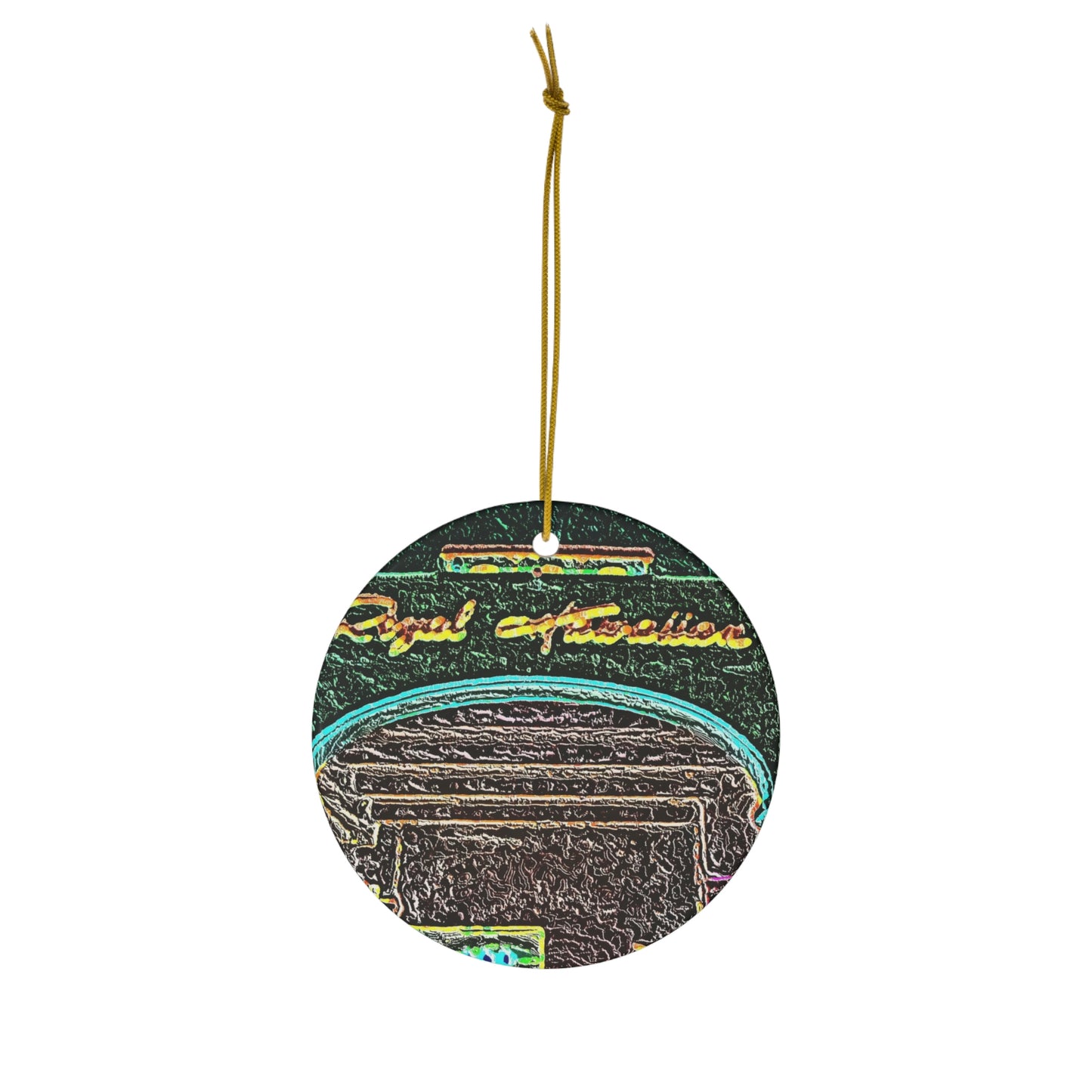 Ceramic Ornament, 1-Pack ... "La Grande Entree" At: 'The Pink Palace' ... The Royal Hawai'ian ... Honolulu, HI ... '27Oct2014' ... Original Works ...