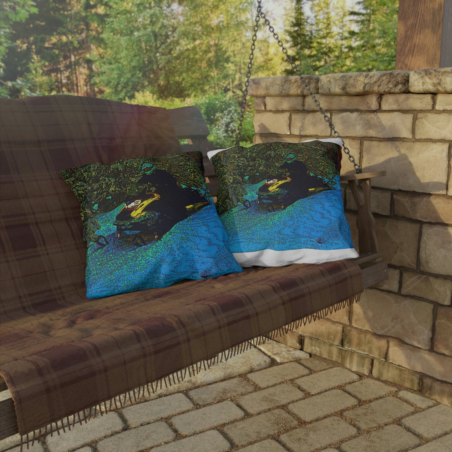 Outdoor Pillow .s ... Yep ... "Another Day ... Riding Through The Wilderness ... " ... February 2023 ... Original Works ...
