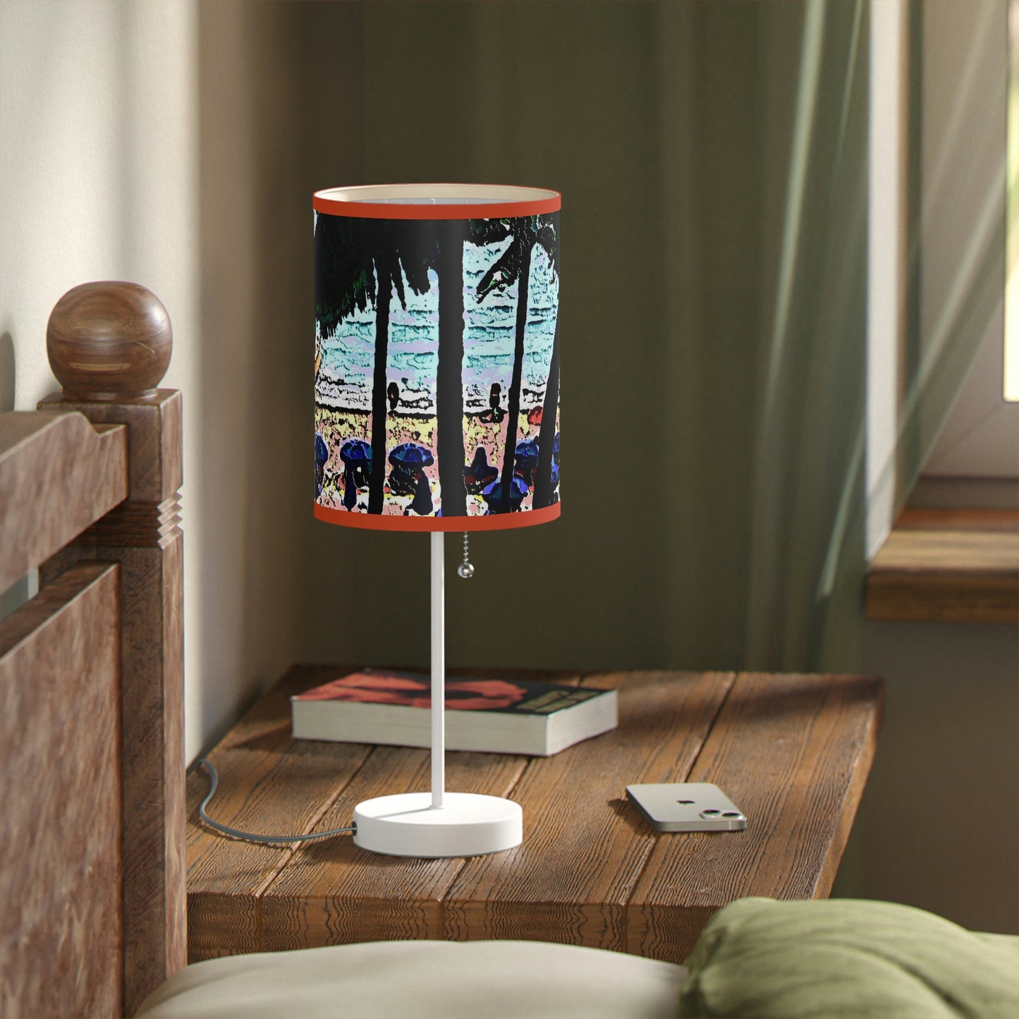 Lamp on a Stand, US|CA plug ... "A Beautiful Beach Amongst The Palms" ... The Outrigger Waikiki, Honolulu, Oahu ... Original Works ...