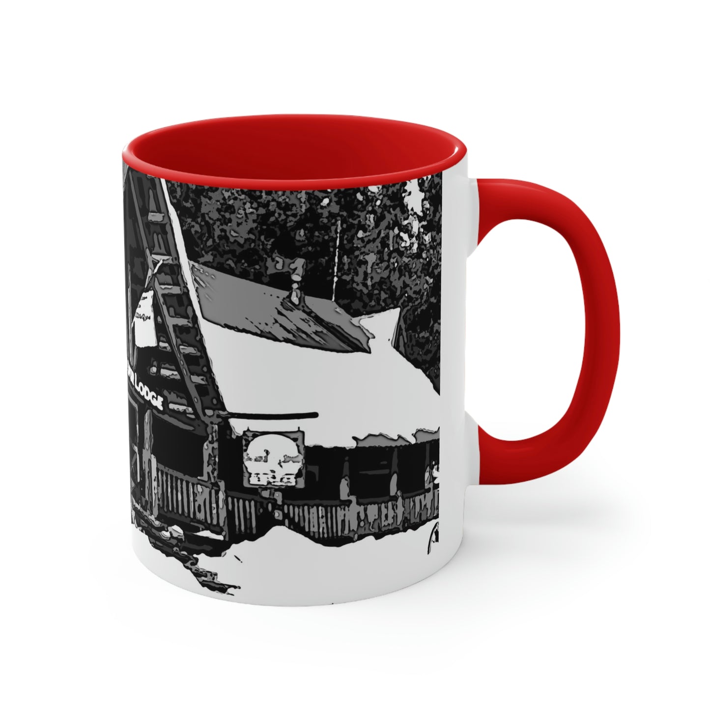 Accent Coffee Mug, 11oz ... A Beautiful Lodge & Back-Country Outfitter In A Mountain Town ... 'Dixie, Idaho, November 2022' ... Original Works ...