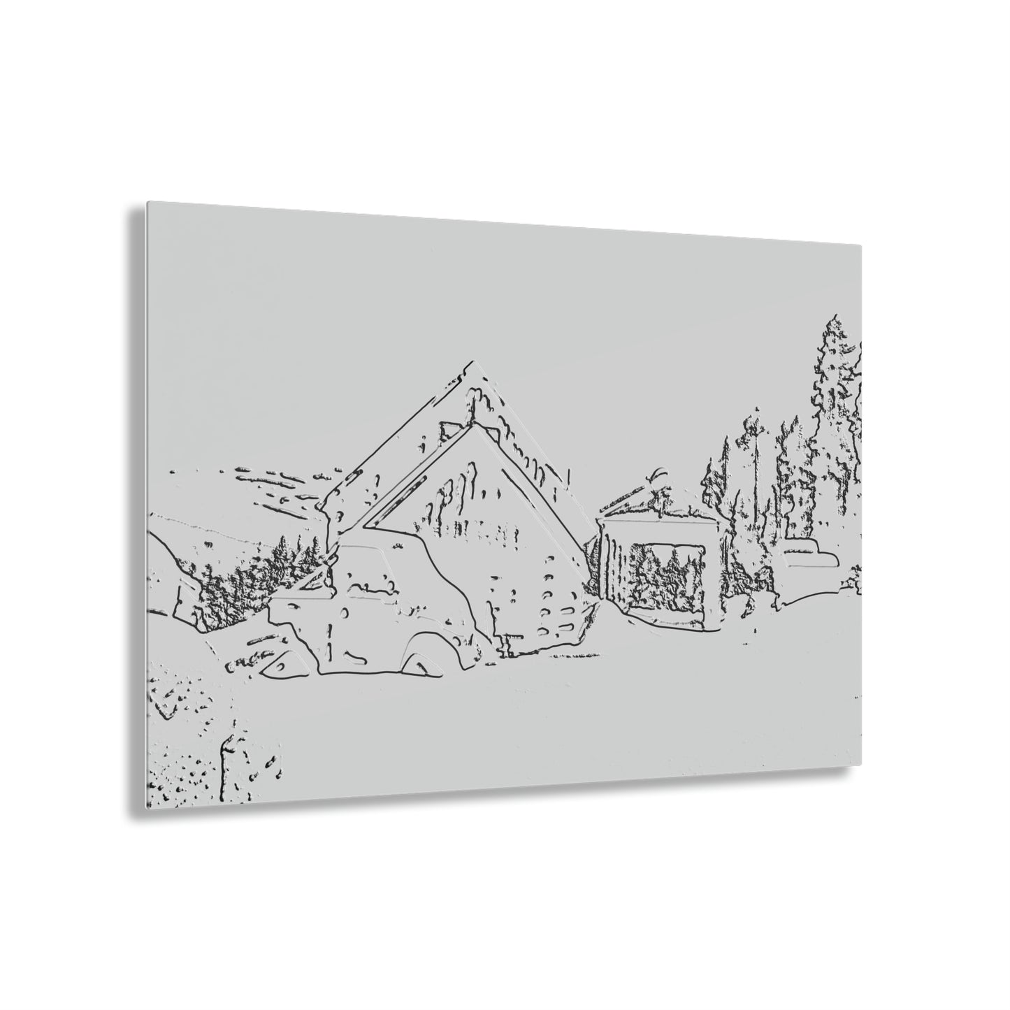 Acrylic Prints ... After An Intense Snow Storm ... 'Digging Out' ... A Vehicle & Cabin "In The Mountains" ... March 2023 ... Original Works ...