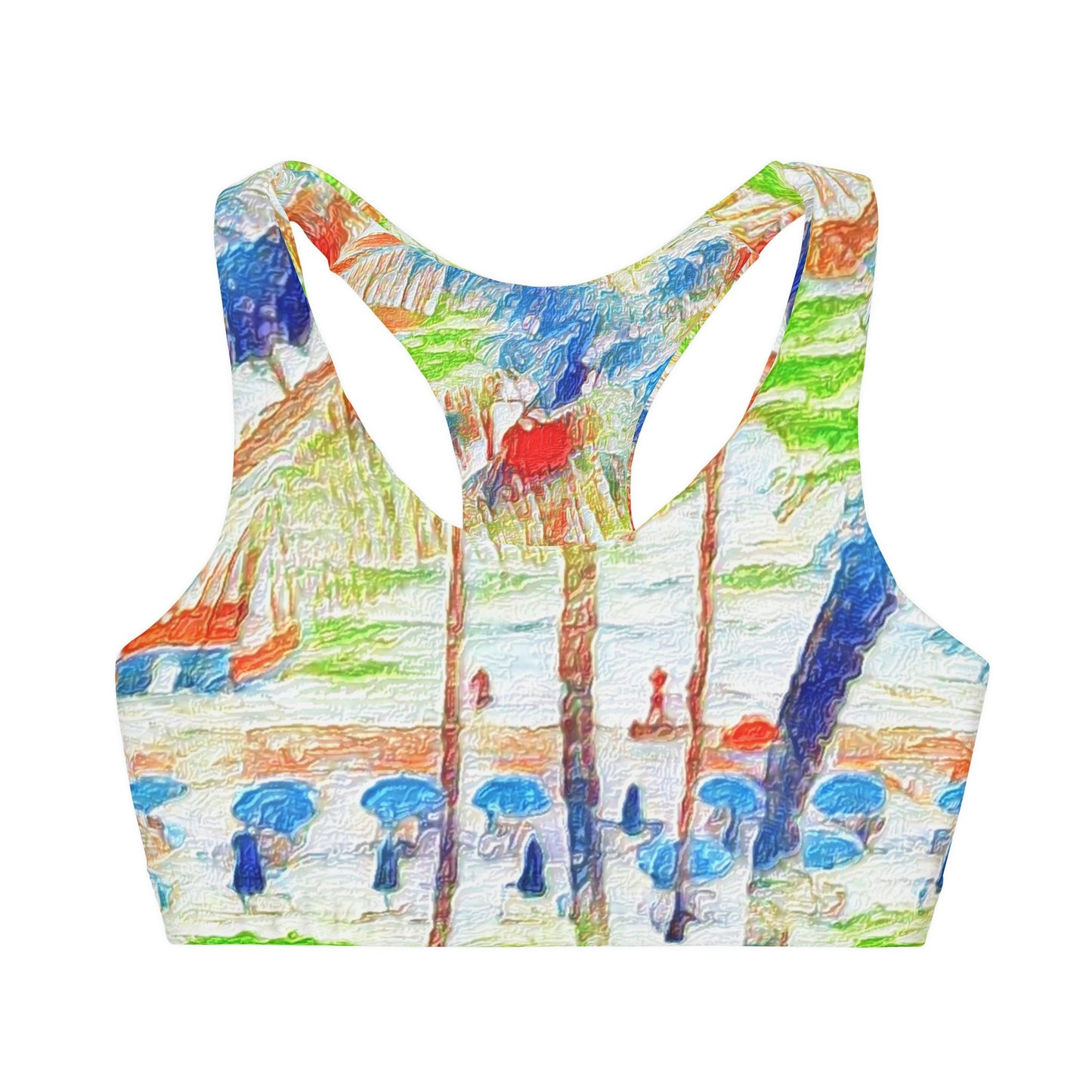 Girls' Double Lined Seamless Sports Bra (AOP) ... "The Royal Hawai'ian: Waikiki Beach_Beach" ... Honolulu, HI ... Ocotber 2014 (Halloween) ... Original Works ...