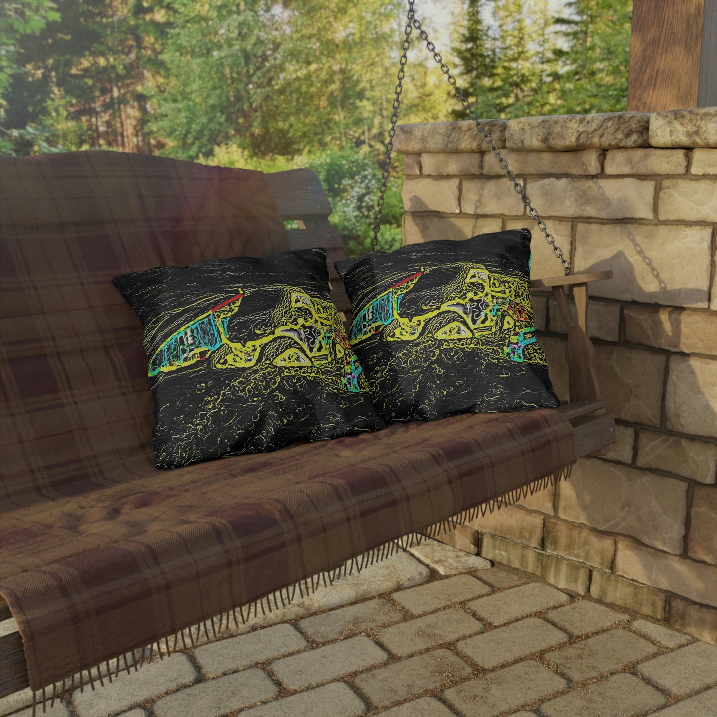 Outdoor Pillows ...  "Snow Vehicle In Snow Storm At-Rest" ... Circa 12Mar23 ... Central Idaho ... 18-Hours Rendering Time: Original Works ...