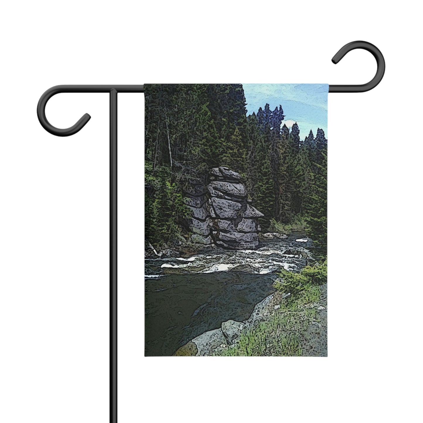 Garden Banner ..."I Am Innocent" ... Tricky-Dick Immortalized ... Nixon Rock: Along The River ... Central Idaho, Summer 2020 ... Original Works ...