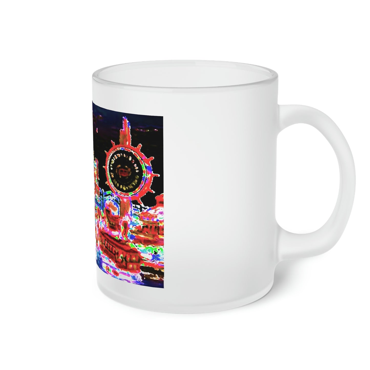 Frosted Glass Mug ... "No.9 Fishermen's Grotto - Fishermen's Wharf, SF, California" ... Family Archives: 1970's ... Original Works ...