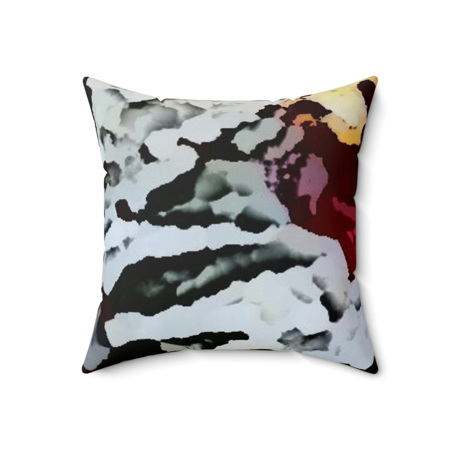 Spun Polyester Square Pillow ... "A Friendly Flower" ... Pointsettia 'Pointing' ... Original Works ... (Supplied Photograph) ...