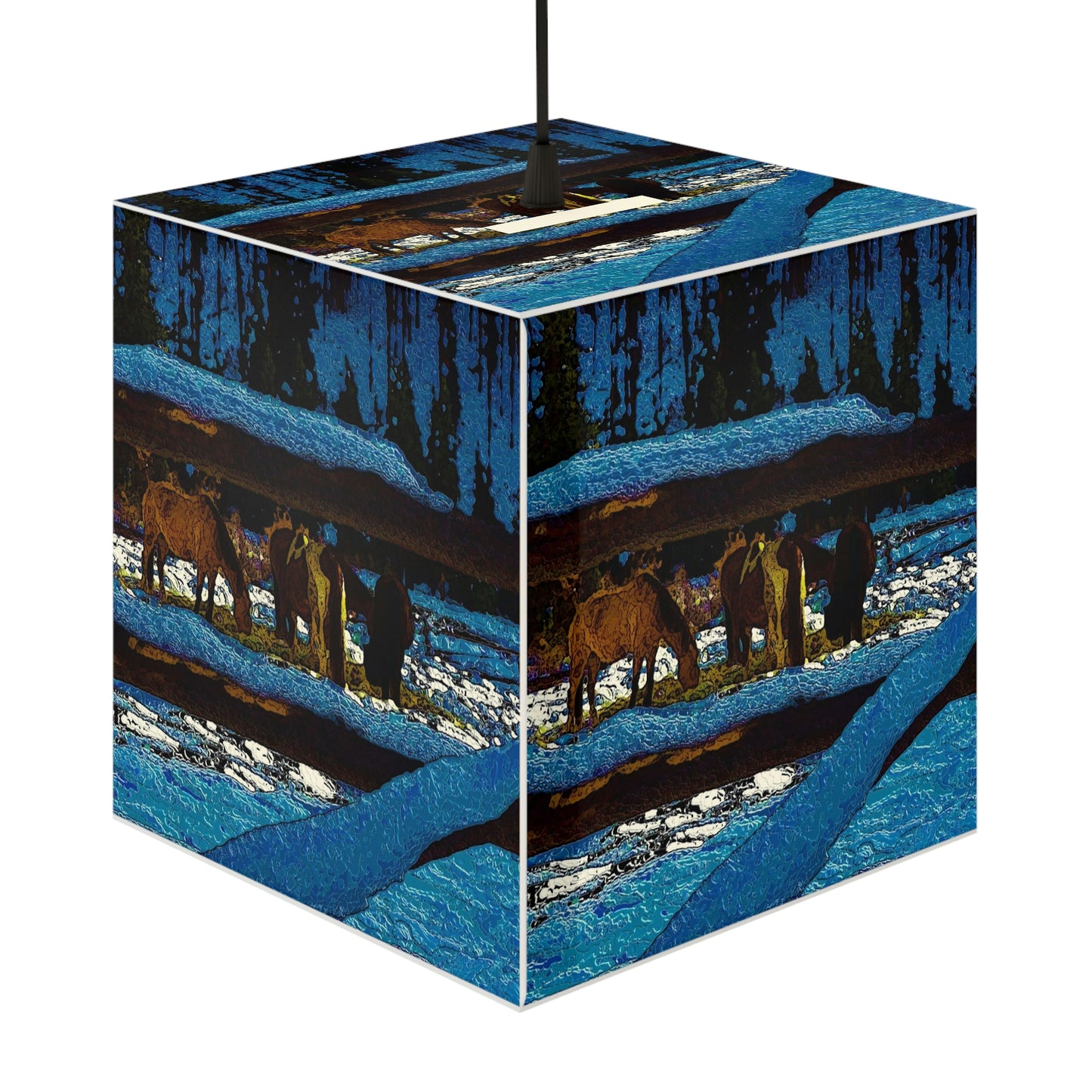 Light Cube Lamp ...  A Horse ... A Saddle ...  Foraging Through The Snow ...  An_Asses 'Cry' ... Central Idaho, November 2022 ...  Original Works ..