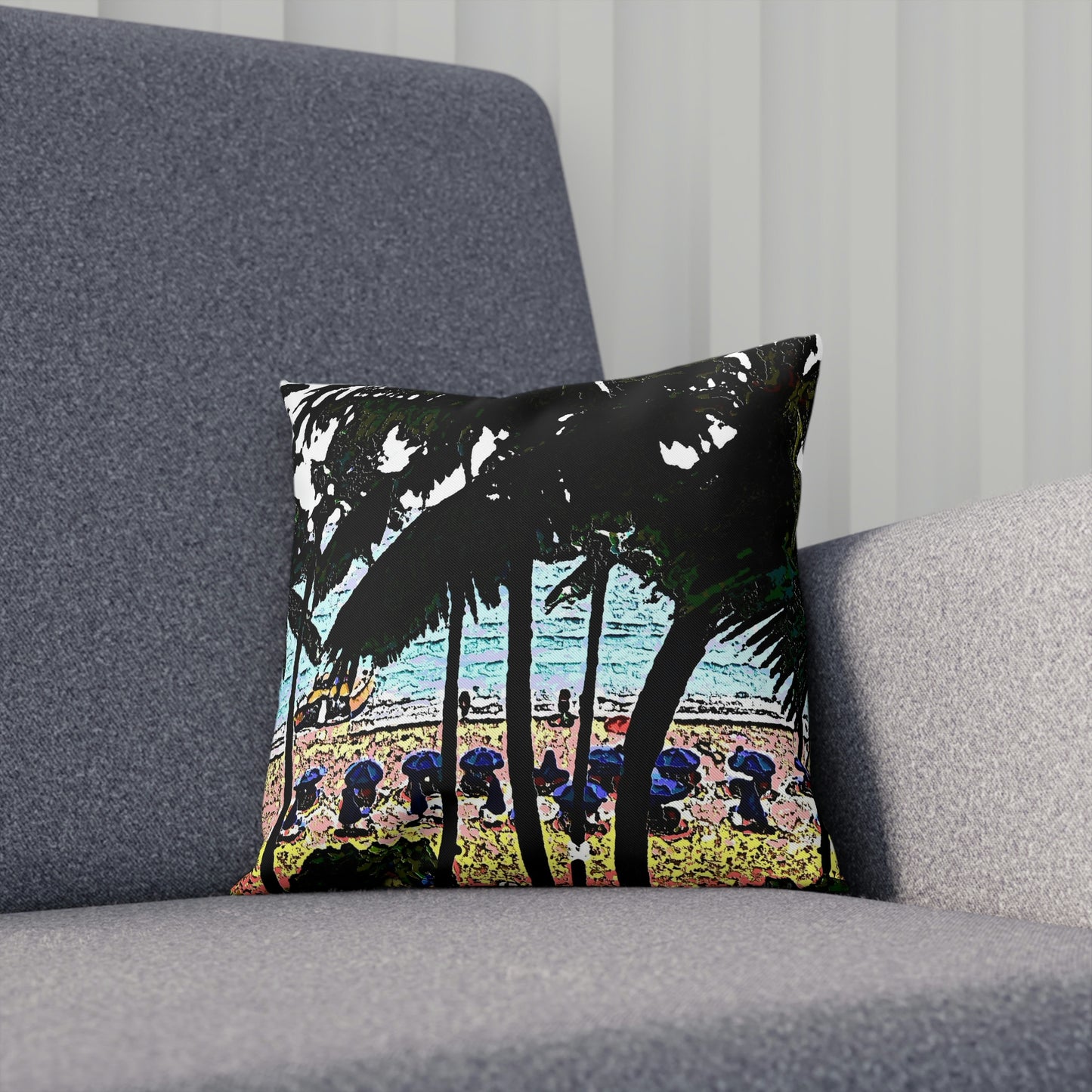 Cushion ... "A Beautiful Beach Amongst The Palms" ... The Outrigger Waikiki, Honolulu, Oahu ... Original Works ...