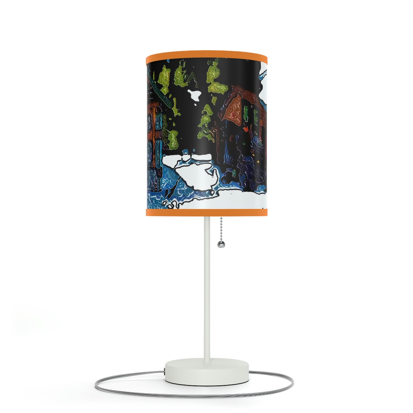Lamp on a Stand, US|CA plug ... "A Rider Passeth-Through-It" ... Colors Galore & A Bit Of Impressionism ... Original Works. Winter 2021. Central Idaho. Rendering Time: 12 Hours ...