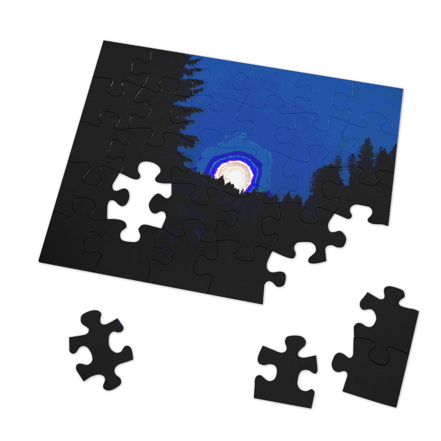 Jigsaw Puzzle (30, 110, 252, 500,1000-Piece) ... "The Road Home" ...' Over The River & Through The Woods To? ...' ... Moonscape Near Elk City, Idaho ... Original Works ... 5Jan23 ...