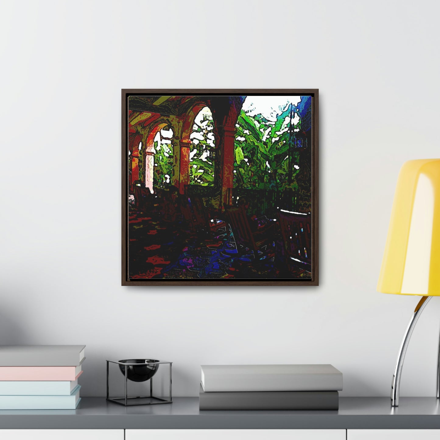 Gallery Canvas Wraps, Square Frame ...  Lanai & Rocking Chairs At: 'The Pink Palace' ... The Royal Hawai'ian ... Honolulu, HI ... '27Oct2014' ... Original Works ...