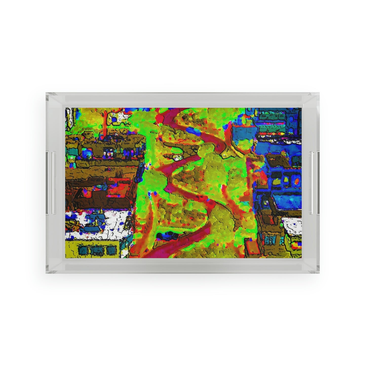 Acrylic Serving Tray ... A Crazy Street ... 'Eight Winding Curve-Switchbacks' ... "Lombard Street, San Francisco, CA' ... Family Archives: 1970's ... Original Works ...