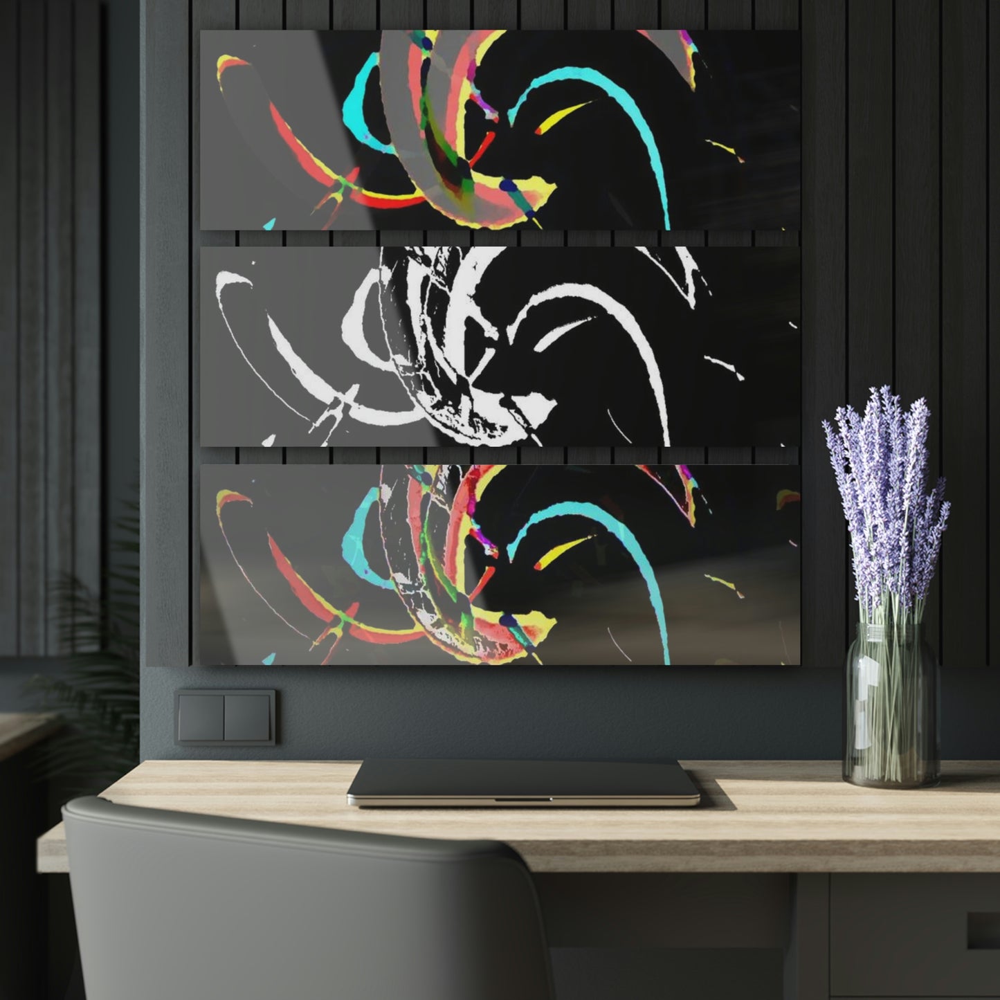 Acrylic Prints (Triptych) ... "Waning Moon" ... Central Idaho ... October 2022 ... Rendering Time: 22 Hours ... Original Works ...
