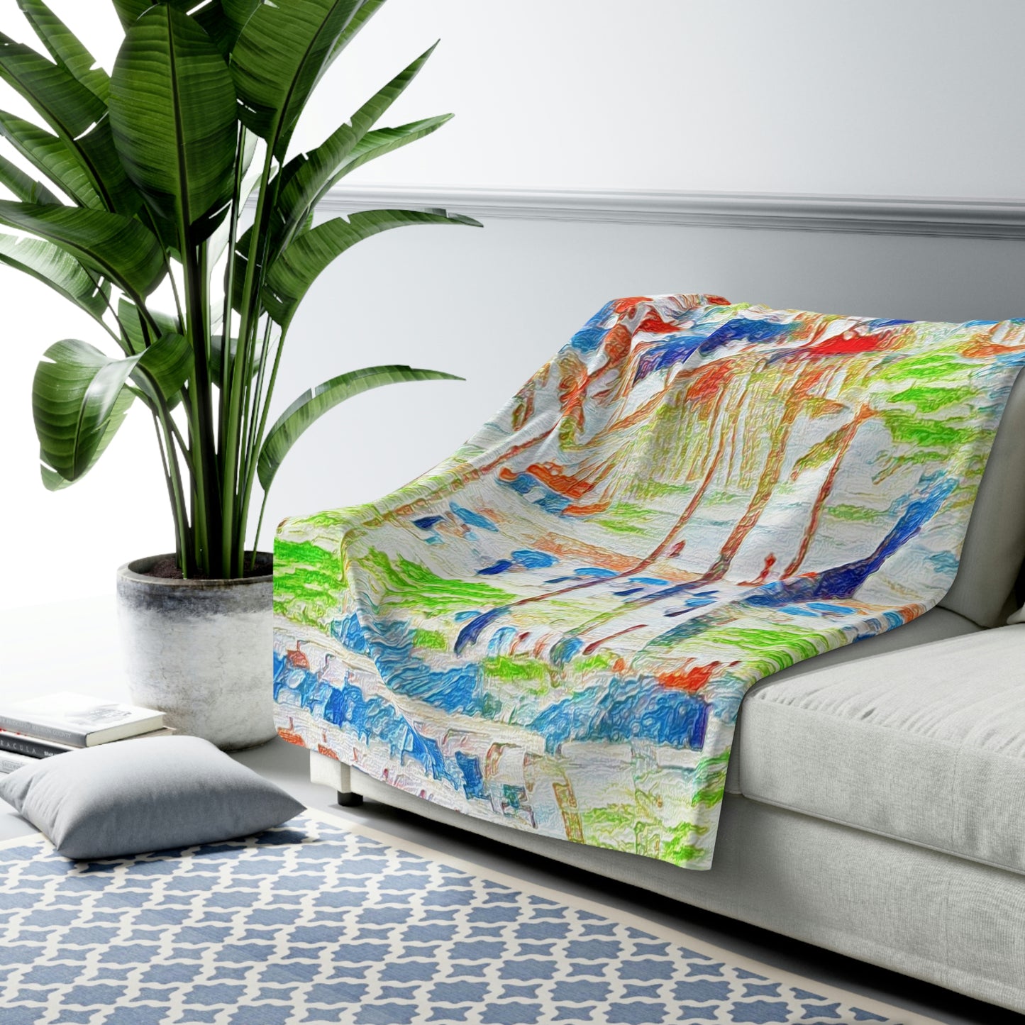 Sherpa Fleece Blanket ... "The Royal Hawai'ian: Waikiki Beach_Beach" ... Honolulu, HI ... October 2014 (Halloween) ... Original Works ...