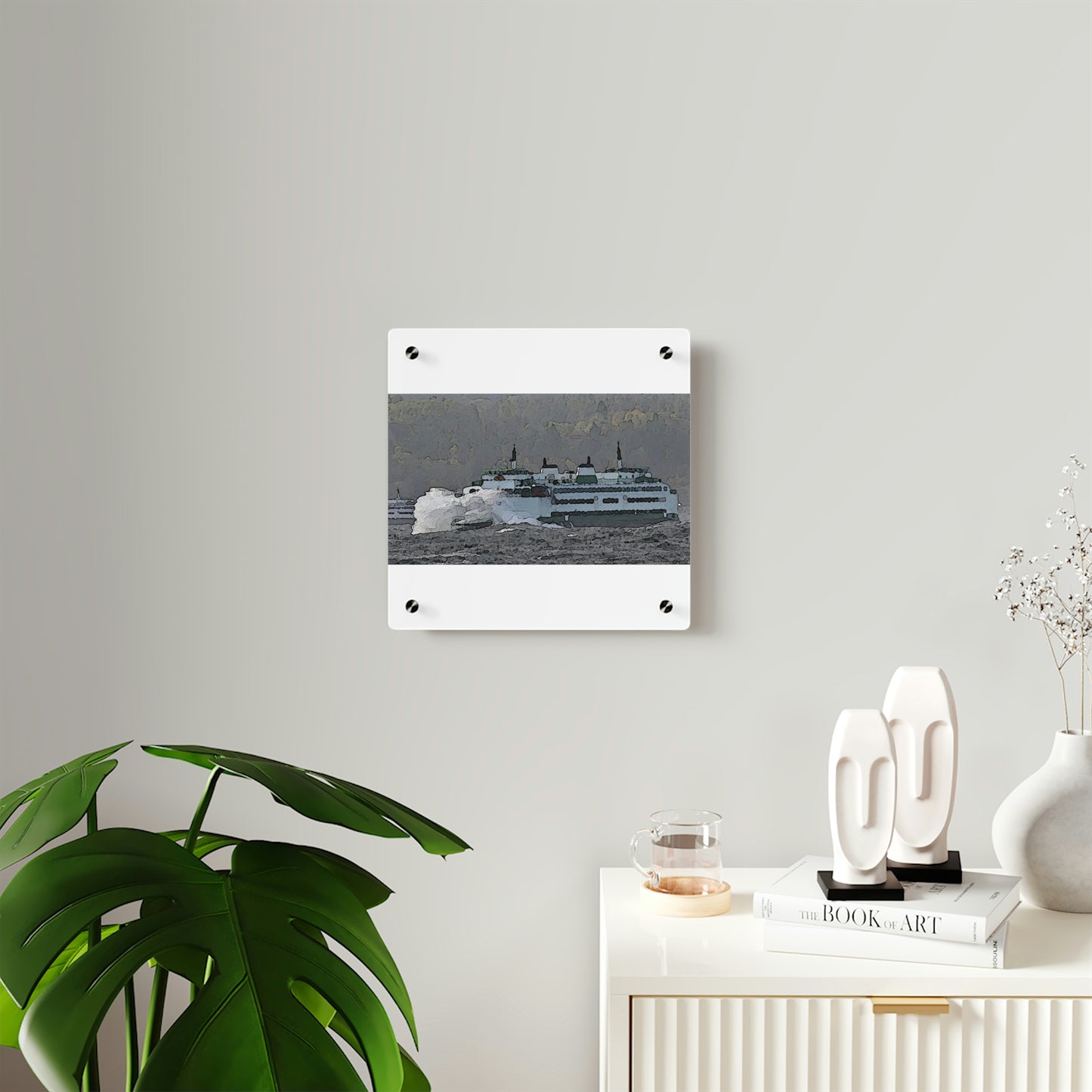Acrylic Wall Art Panels ... WADOT Ferry Crossing ... "A Very Rough Day" ... Mulkiteo Route ... Family Archives ... Early 1990's' ... Original Works ...