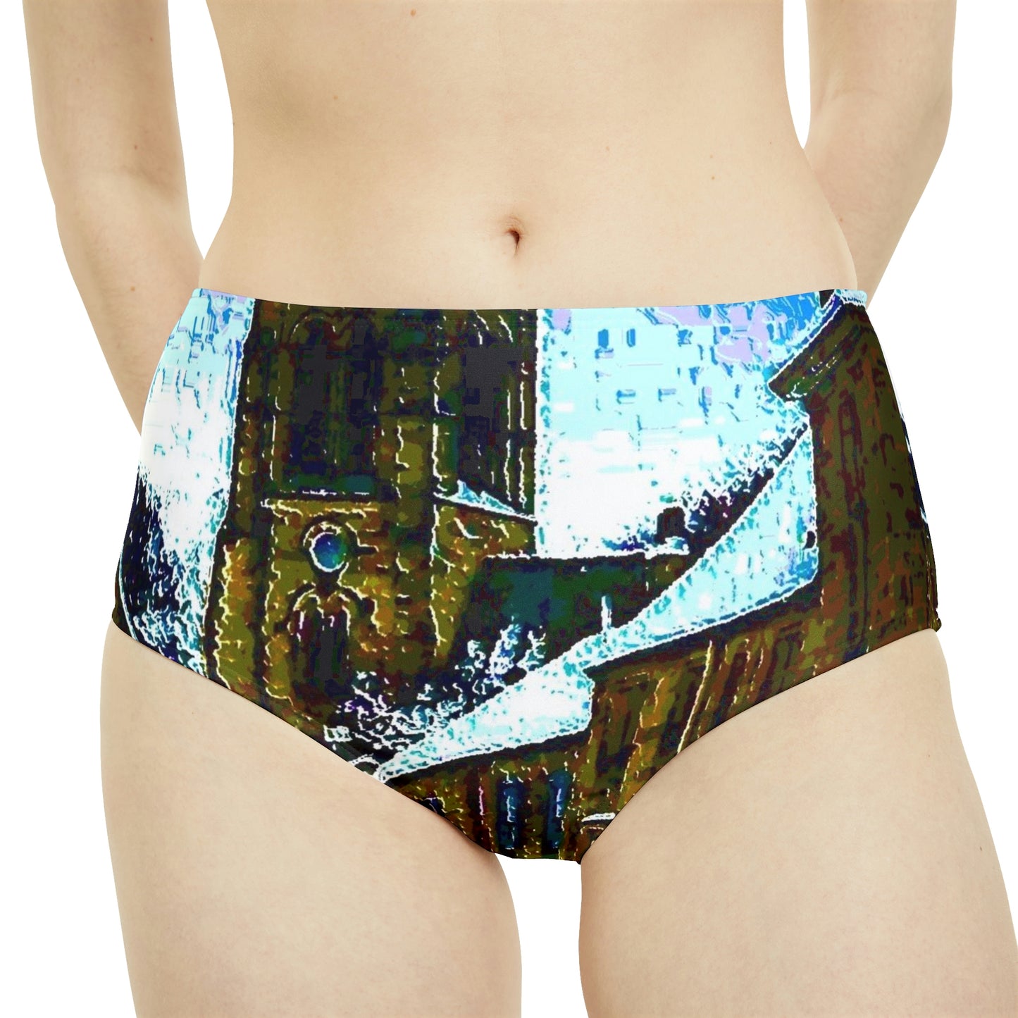 High-Waist Hipster Bikini Bottom ... Walikng The Streets & Alleys ... 'Strolling The Canals ... '  ... Original Works  ...