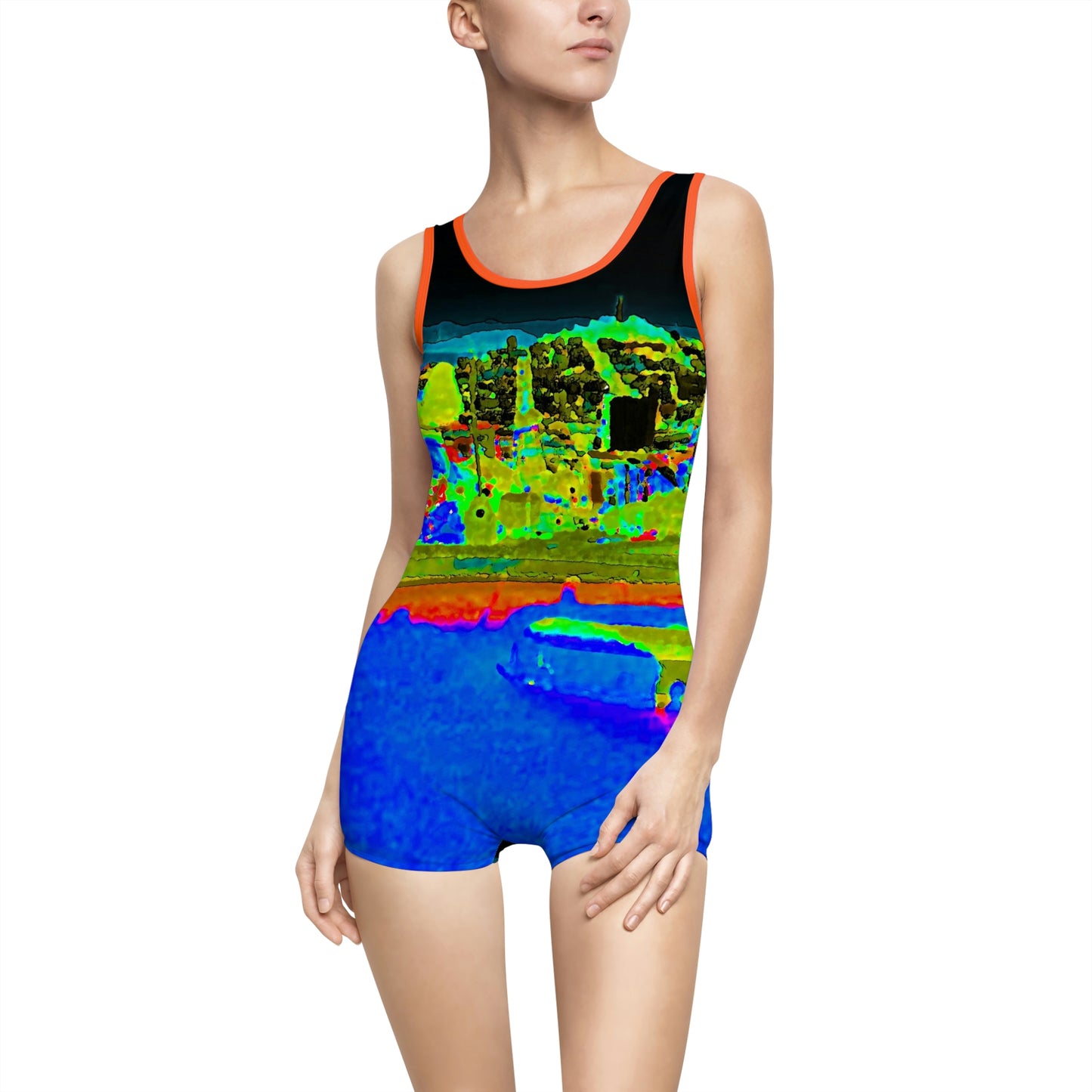 Women's Vintage Swimsuit ..."Lombard Street San Francisco, CA, USA" ... Family Archives 1970's ... Original Works ...