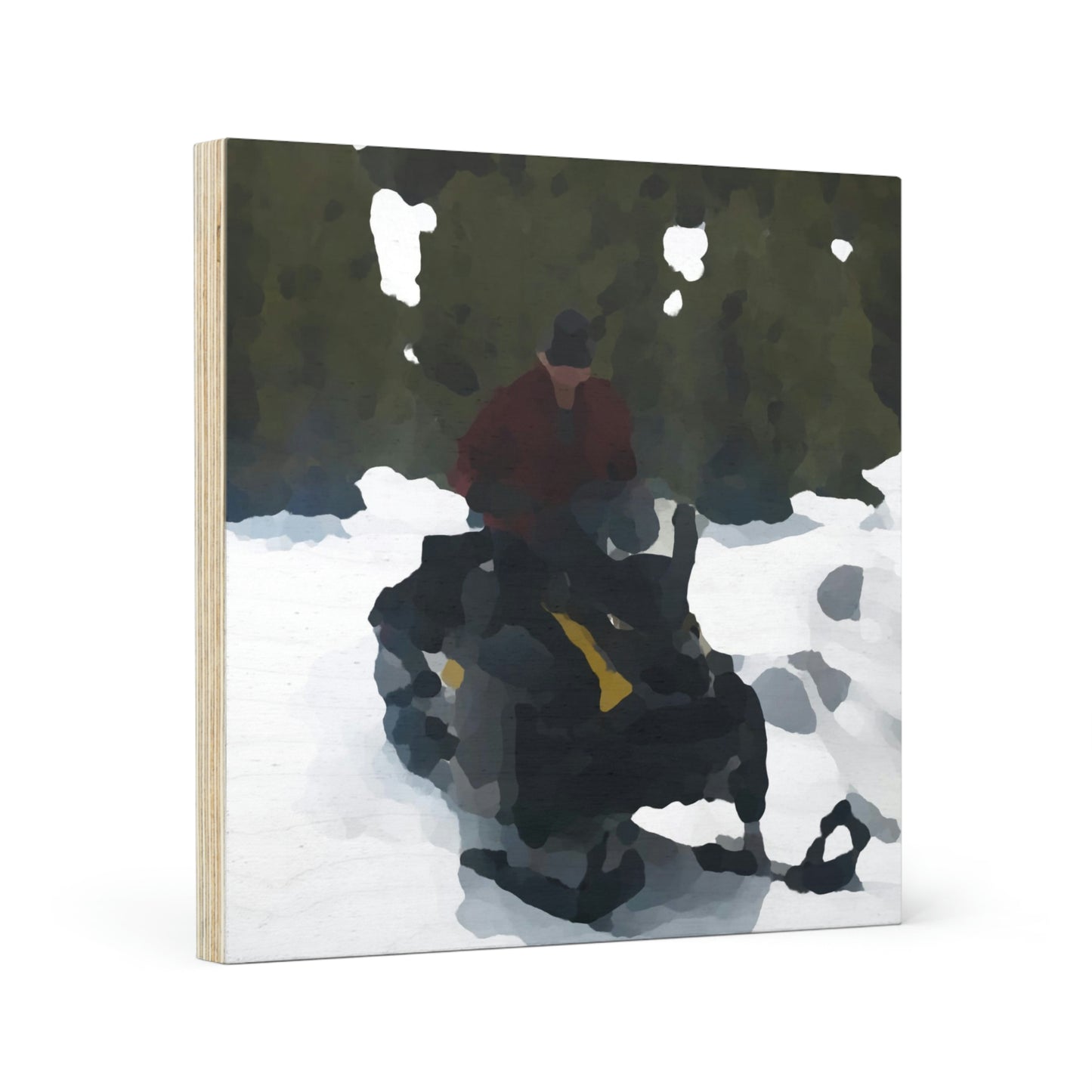 Wood Canvas ... A Snowmobiler Rides Through ... Rendering Time: 5 Hours ... Central Idaho