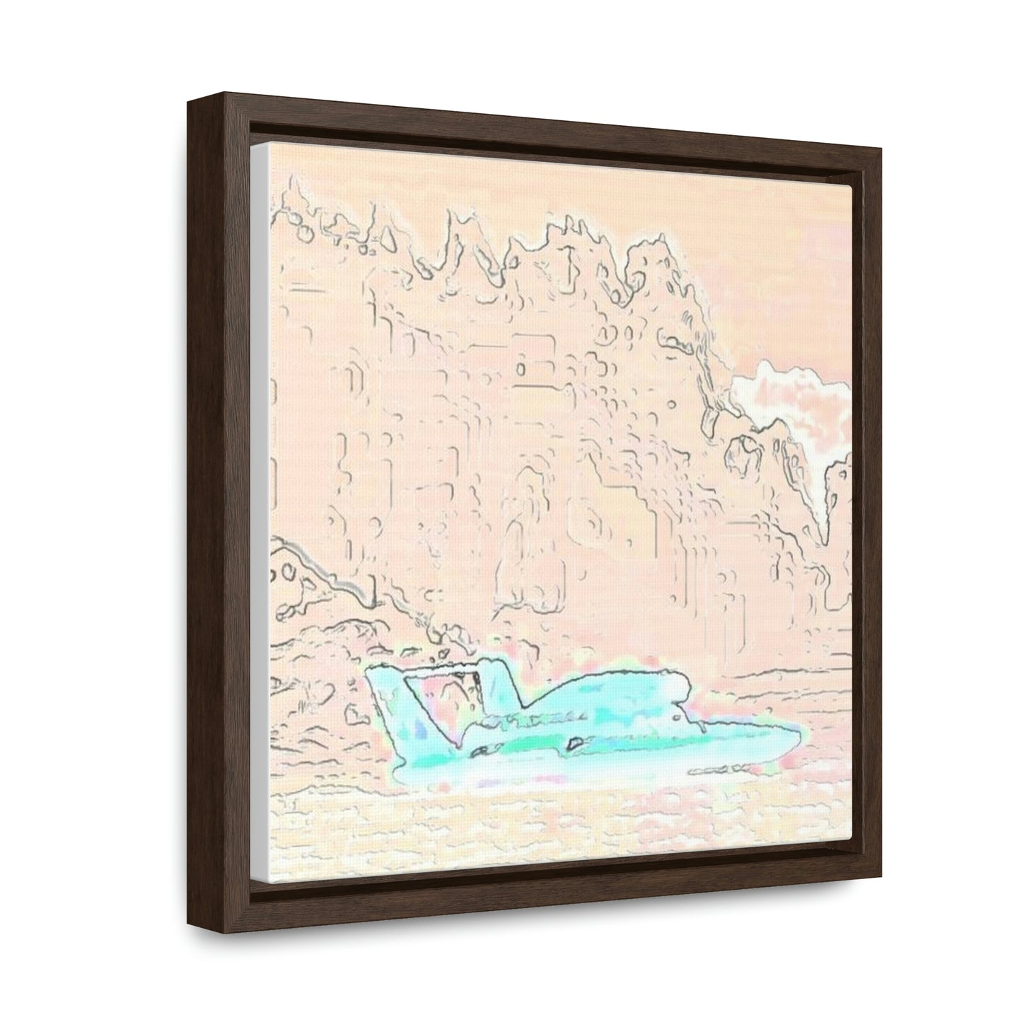 Gallery Canvas Wraps, Square Frame ...  Seattle Columbia Cup On Lake Washington ... "Dave Wilcox Heads For The Win" ... Associate Gift-Photo ... Original Works ...
