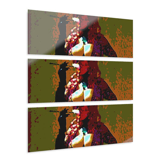 Acrylic Prints (Triptych) ...  A Colleague Overseas ... 'Enjoying A Fag' ... Original Works ... "April Fools 2023" ... Hot-Tranny-Smoke ...