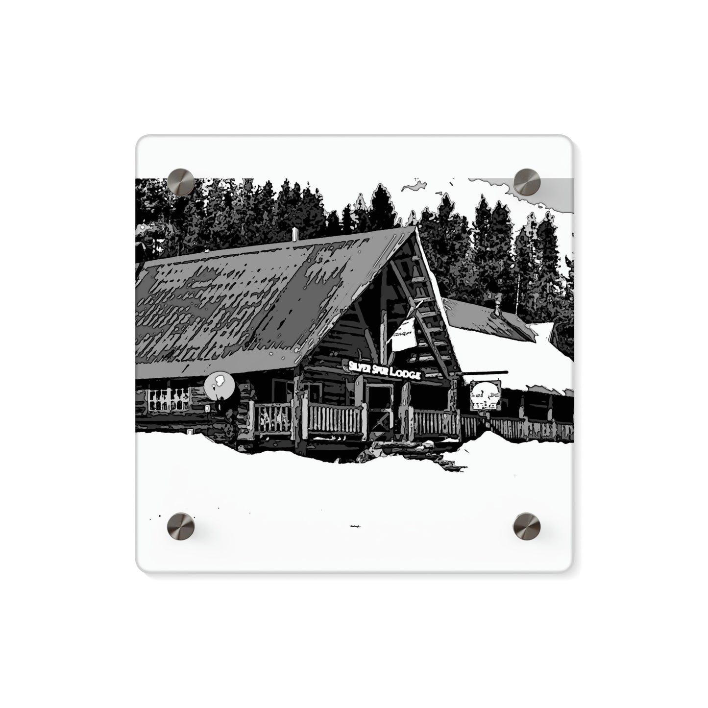 Acrylic Wall Art Panels ... A Beautiful Lodge & Back-Country Outfitter In A Mountain Town ... 'Dixie, Idaho, November 2022' ... Original Works ...