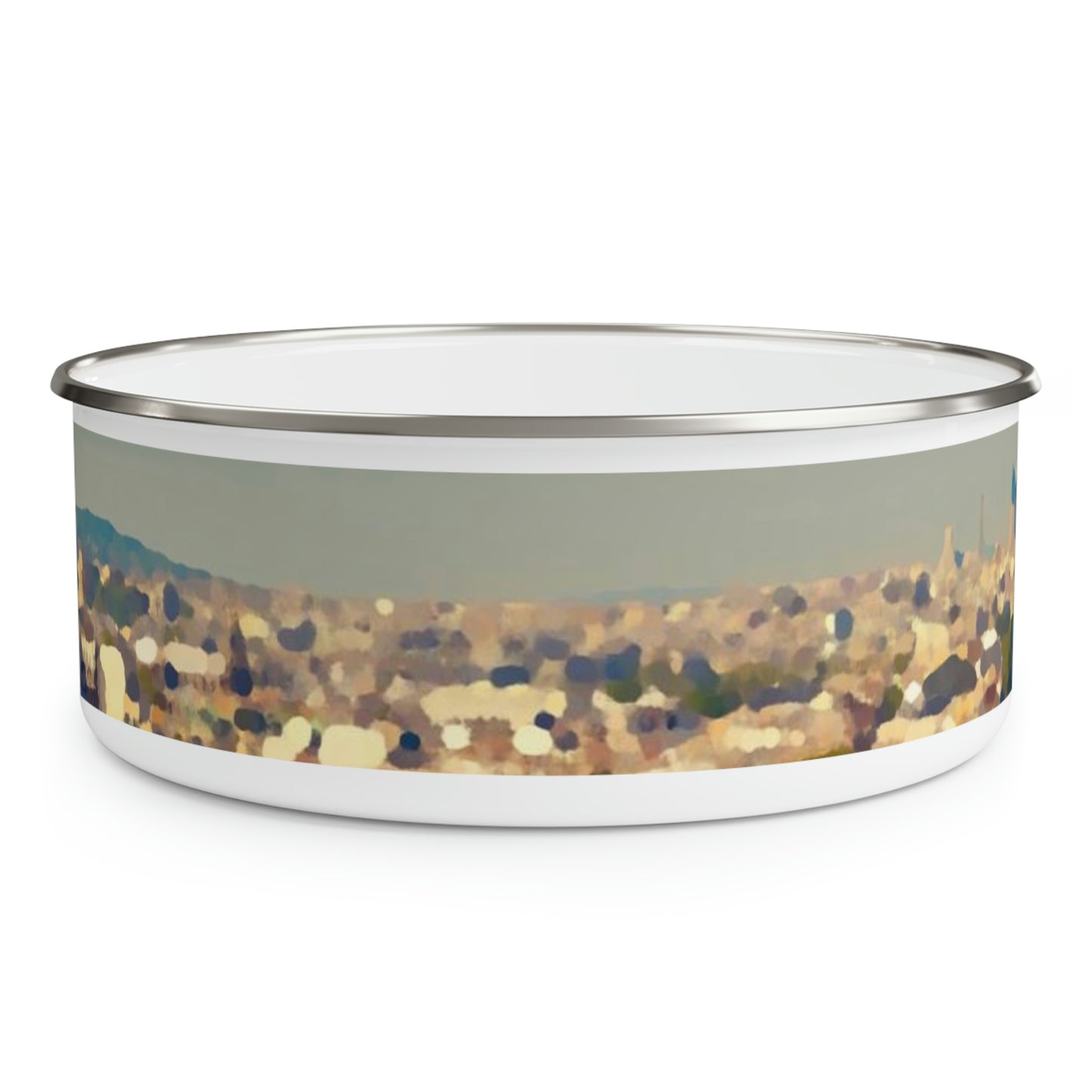 Enamel Bowl ... Au Paris ... "Along The River Seine" ... Barbara Joan Bonnell-Holt: 1972 ... Original Works ...